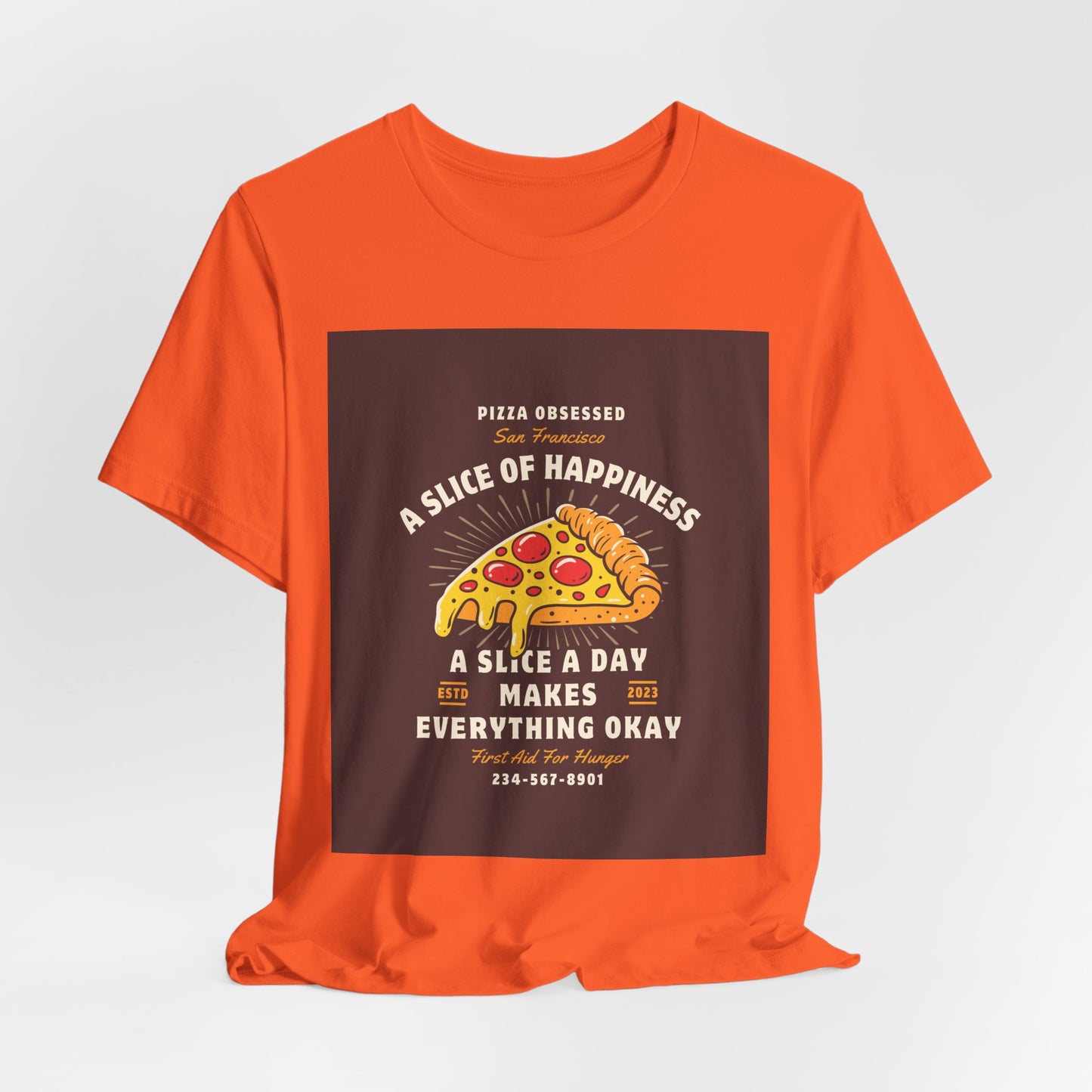 Pizza Lover's Happiness Tee, Fun Unisex T-Shirt, Casual Wear, Gift for Foodies, Pizza Party Attire, Comfortable Daily Shirt