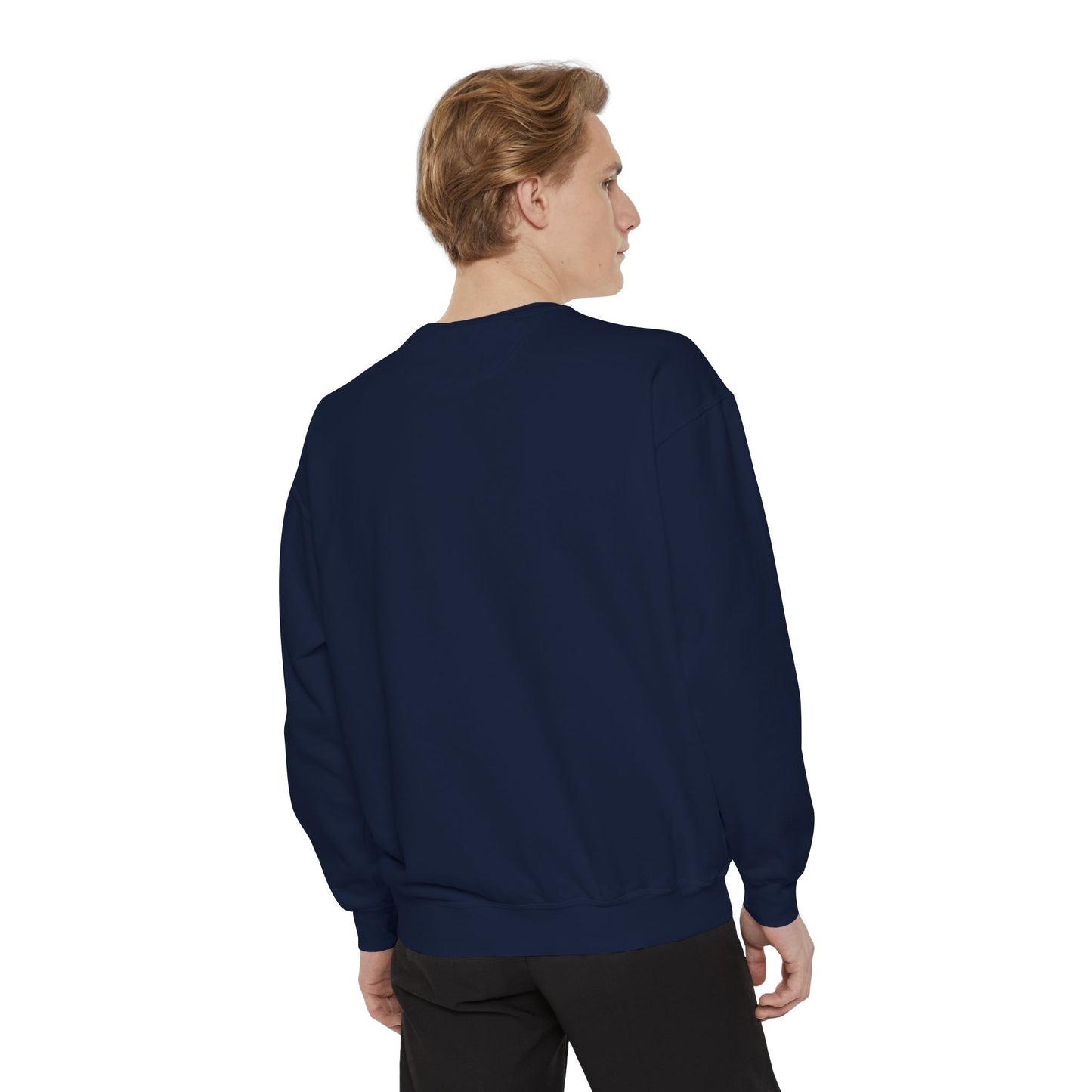 Unisex Dog Lover Sweatshirt With a Close Up of Solid Black German Shepherd Leaving Hanging Tongue