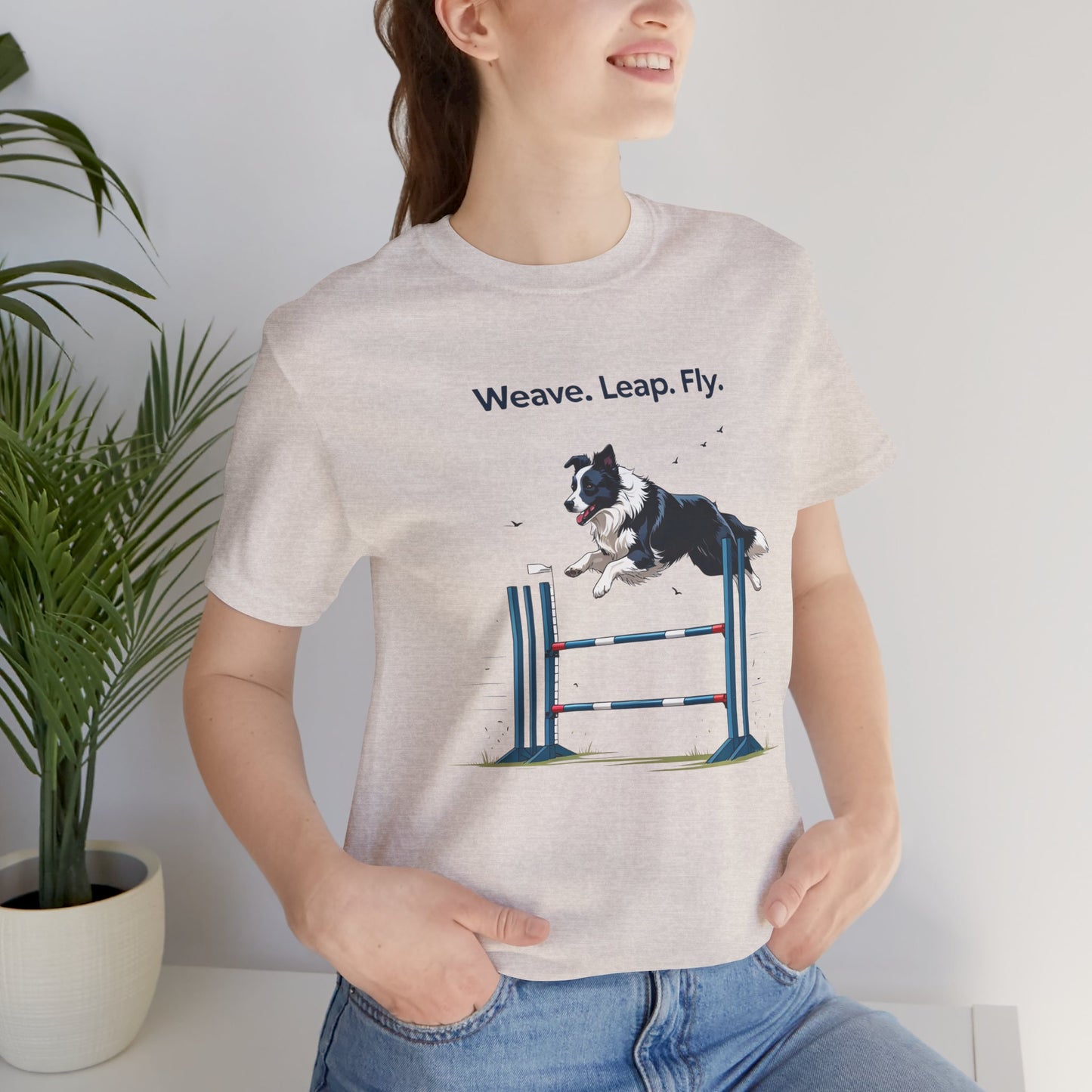 Dog Agility Spirit T-Shirt, Weave Leap Fly Tee, Gifts for Dog Lovers, Pet Enthusiasts, Animal Lovers T-Shirt, Casual Wear, Dog Show Gear