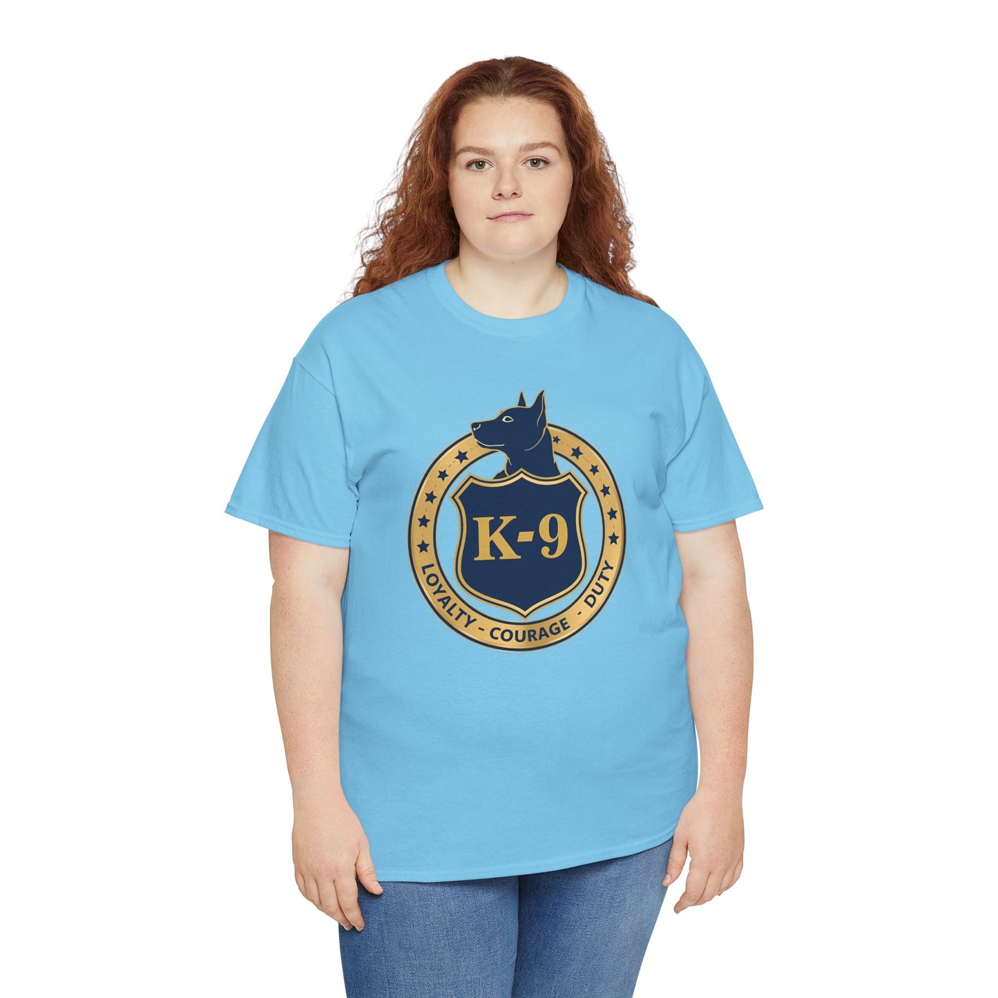K-9 Police Unisex Heavy Cotton Tee - Loyalty Courage Duty | Dog Lover Gift, Law Enforcement Apparel, Dog Training Shirt