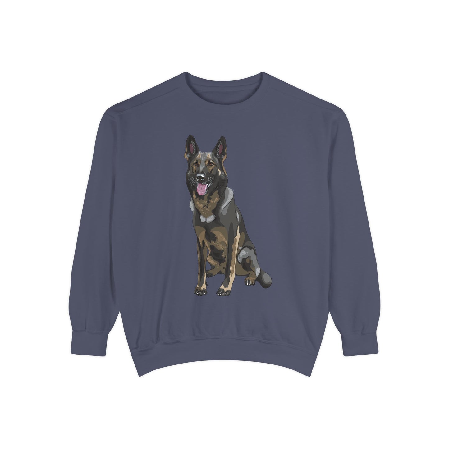 Unisex Dog Lover Sweatshirt With a Graphic of Sable German Shepherd Sloppily Sitting