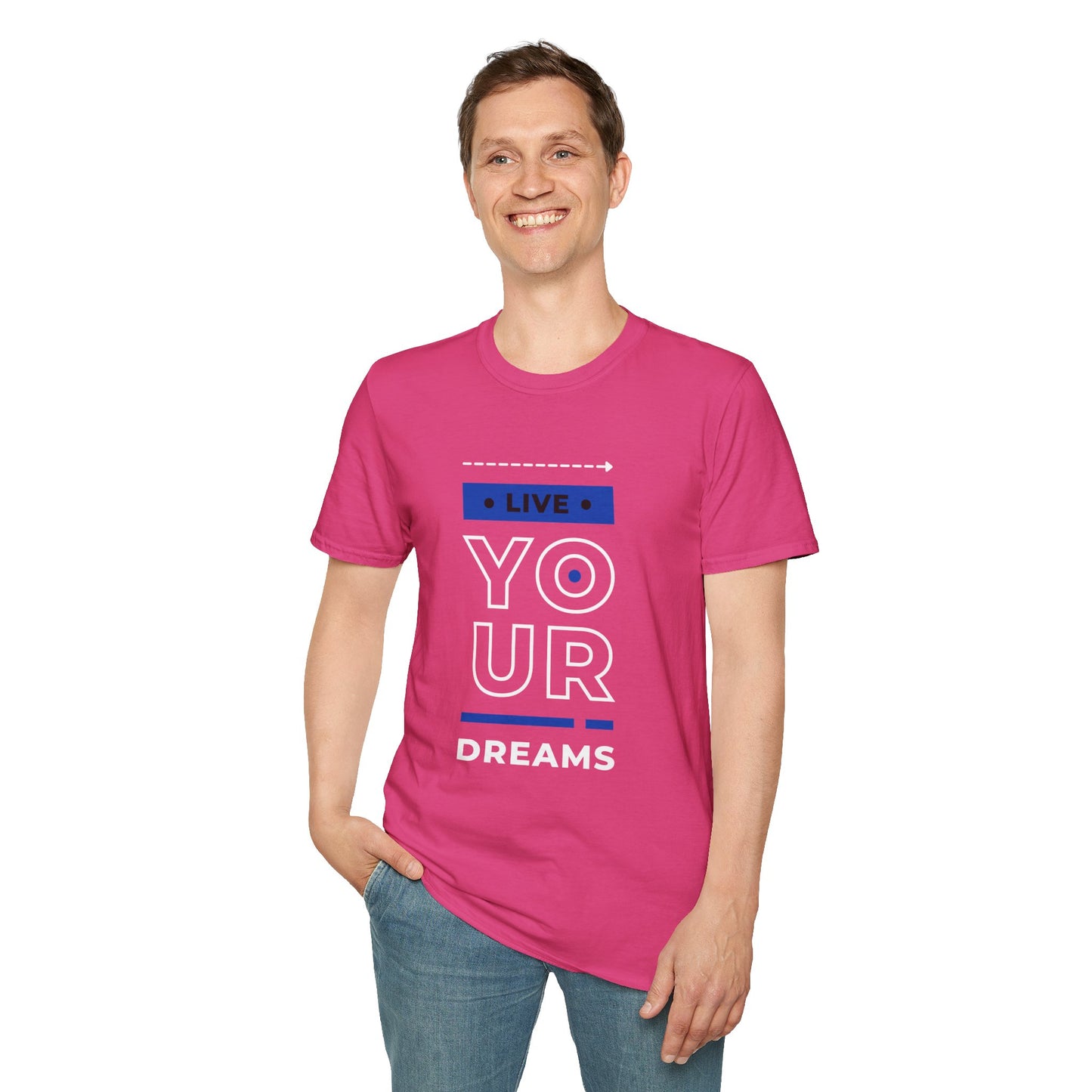 Live Your Dreams Unisex Softstyle T-Shirt, Inspirational Tee, Motivational Gift, Casual Wear, Daily Reminder, Empowerment Top