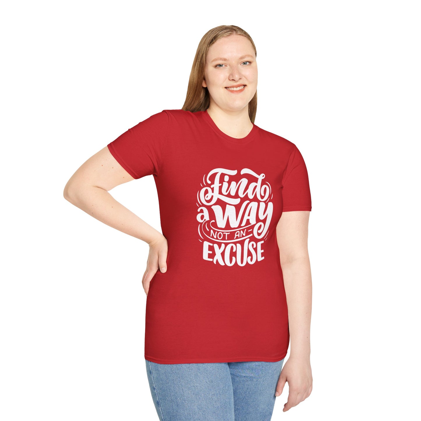 Inspirational Unisex T-Shirt - Find a Way Not an Excuse, Motivational Tee, Gift for Friends, Casual Wear, Year-Round Style