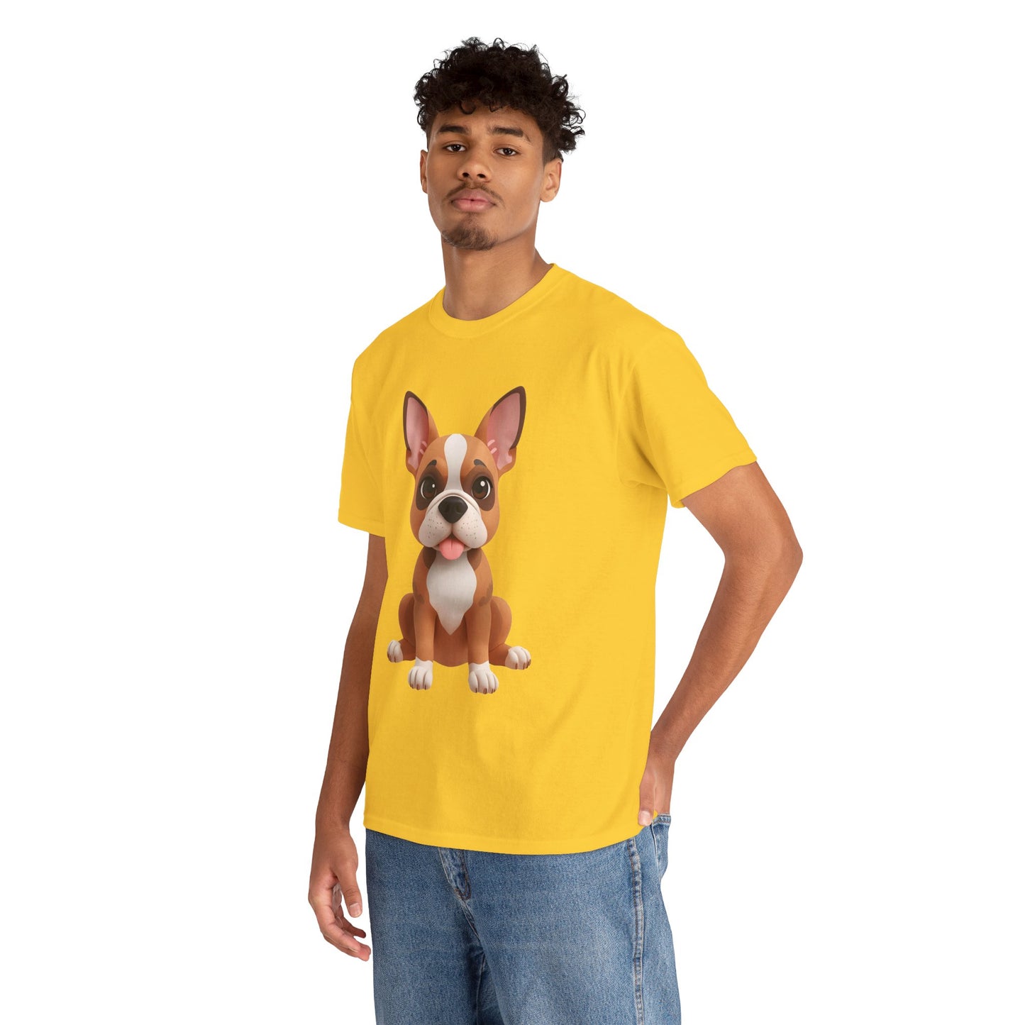Cute 3D French Bulldog T-Shirt Unisex Heavy Cotton Tee, Dog Lover Gift