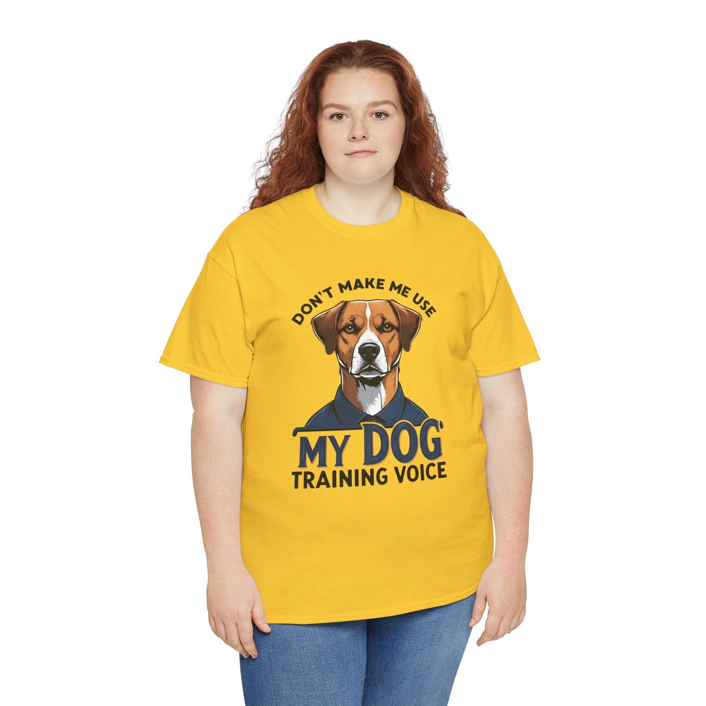Dog Training T-Shirt - Don't Make Me Use My Dog Training Voice | Perfect Gift for Dog Owners, Casual Wear, Funny Dog Humor Shirt, Pet Training Apparel