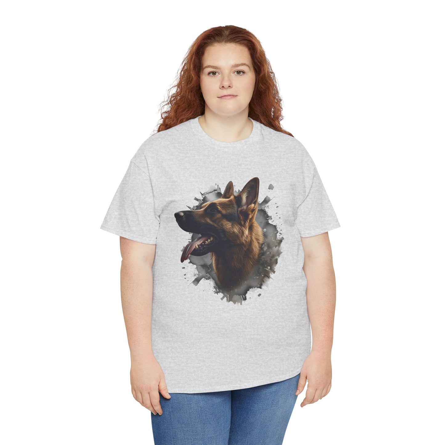 German Shepherd Lover Tee With 3D Design, Unisex Cotton Shirt, Dog T-Shirt, Pet Lovers Gift, Animal Enthusiast Apparel