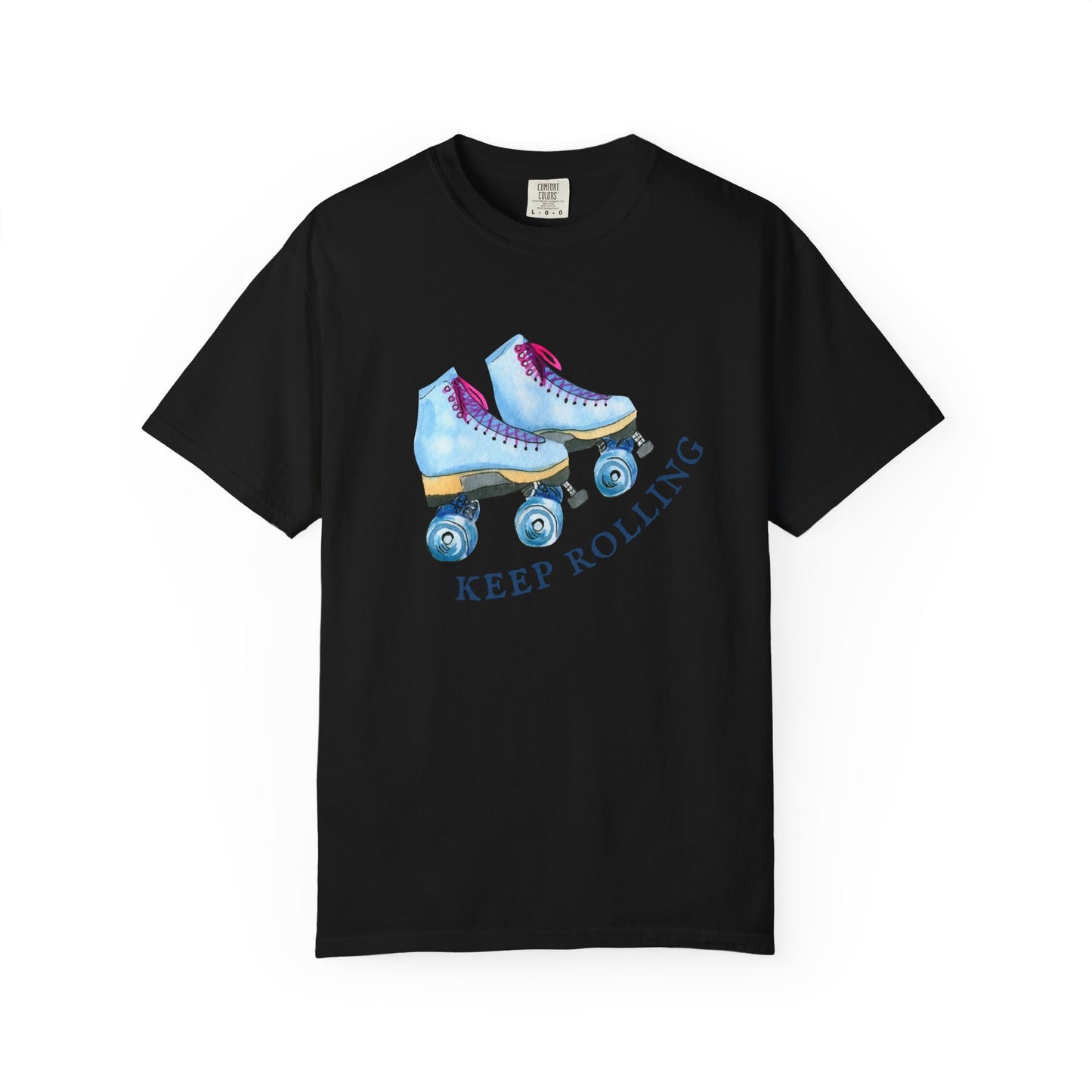 Keep Rolling Retro Roller Skates Tee, Vintage Skate T-shirt, Unisex Garment-Dyed Shirt, Fun Gift for Skating Lovers, Summer Apparel