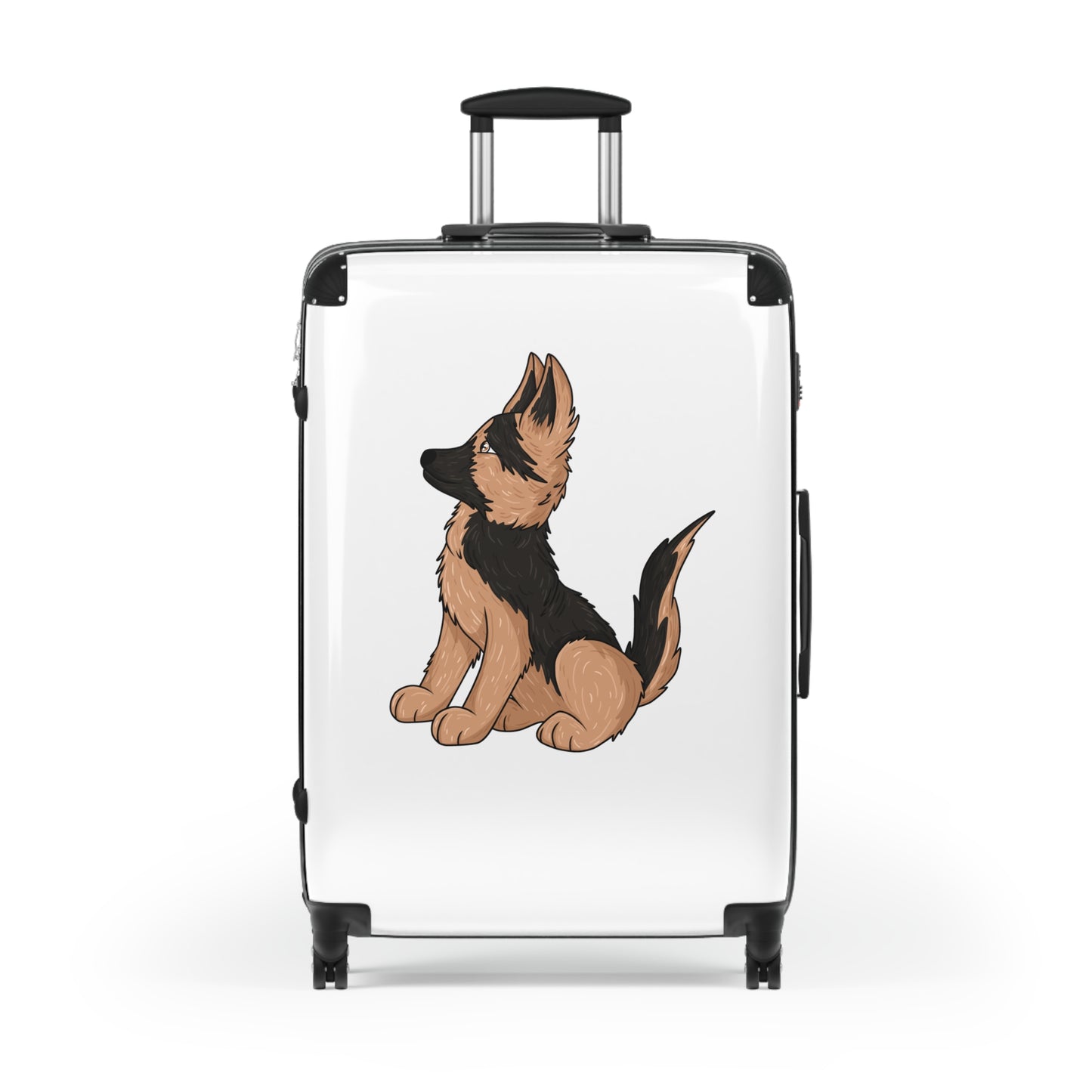 Personalized Dog Lover Suitcase - Featuring Cute German Shepherd Puppy Looking Upward