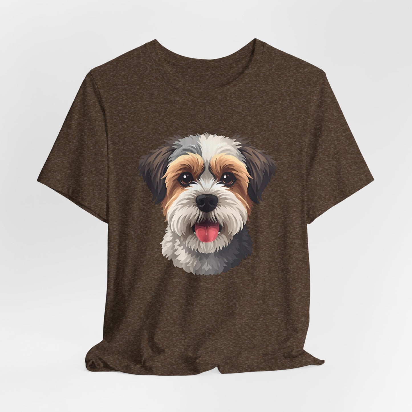 Unisex Dog Lover T-Shirt Featuring a 3D Design of Cute Fluffy Bichon Frise Mix | Gift for Dog Owners