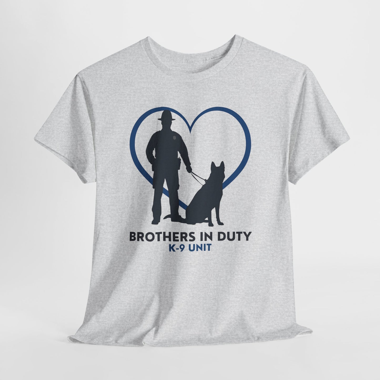 Heartfelt K-9 Unit Tee - Brothers In Duty | Police Officer Gift, Dog Lover Shirt, Law Enforcement Apparel