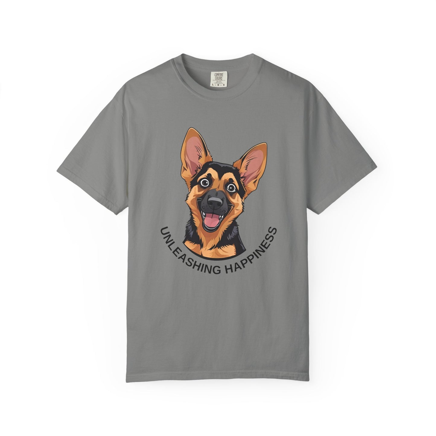 Happy Dog Graphic Tee, Unisex German Shepherd Puppy T-Shirt - Unleashing Happiness, Pet Lover Gift, Animal Lovers Apparel, Unique Dog Lover Shirt
