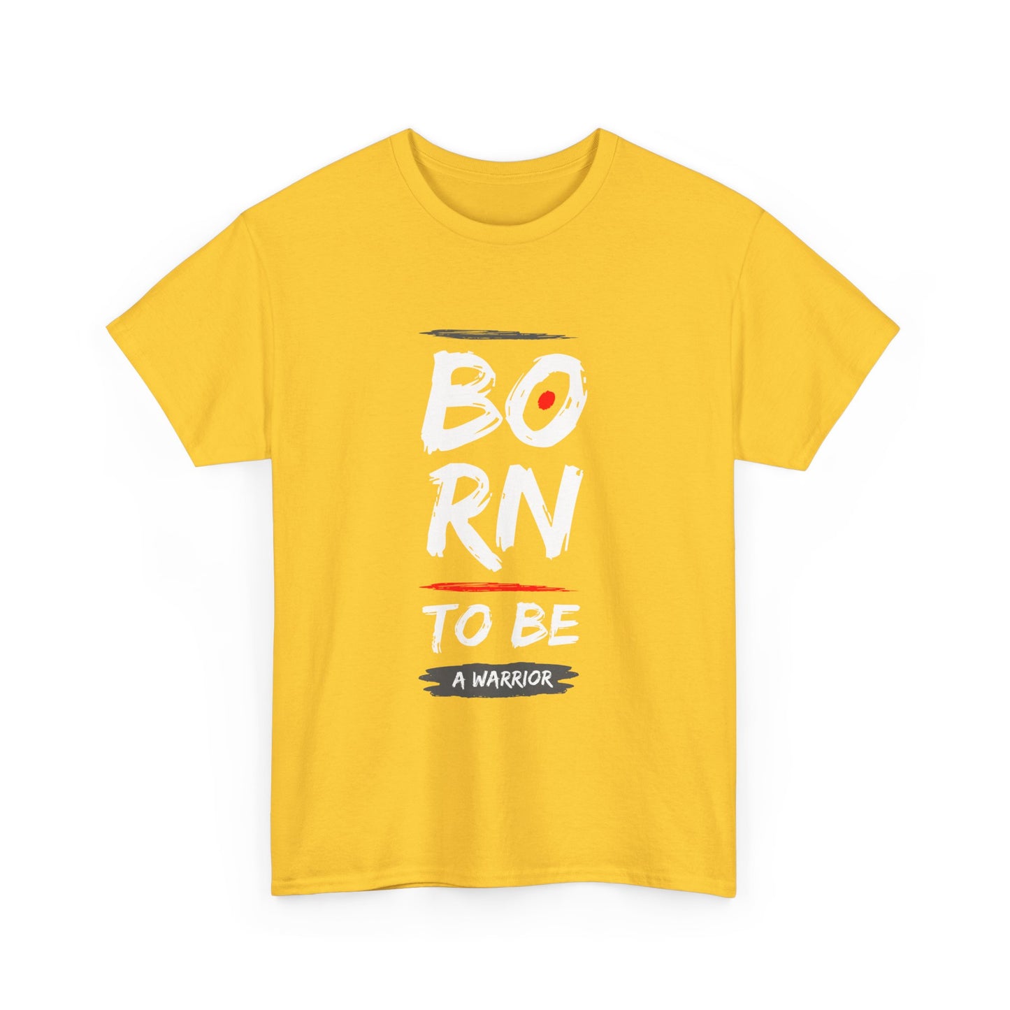 Born to Be a Warrior Unisex Heavy Cotton Tee, Inspirational Shirt for Veterans, Motivational Gift, Fitness Apparel, Casual Wear