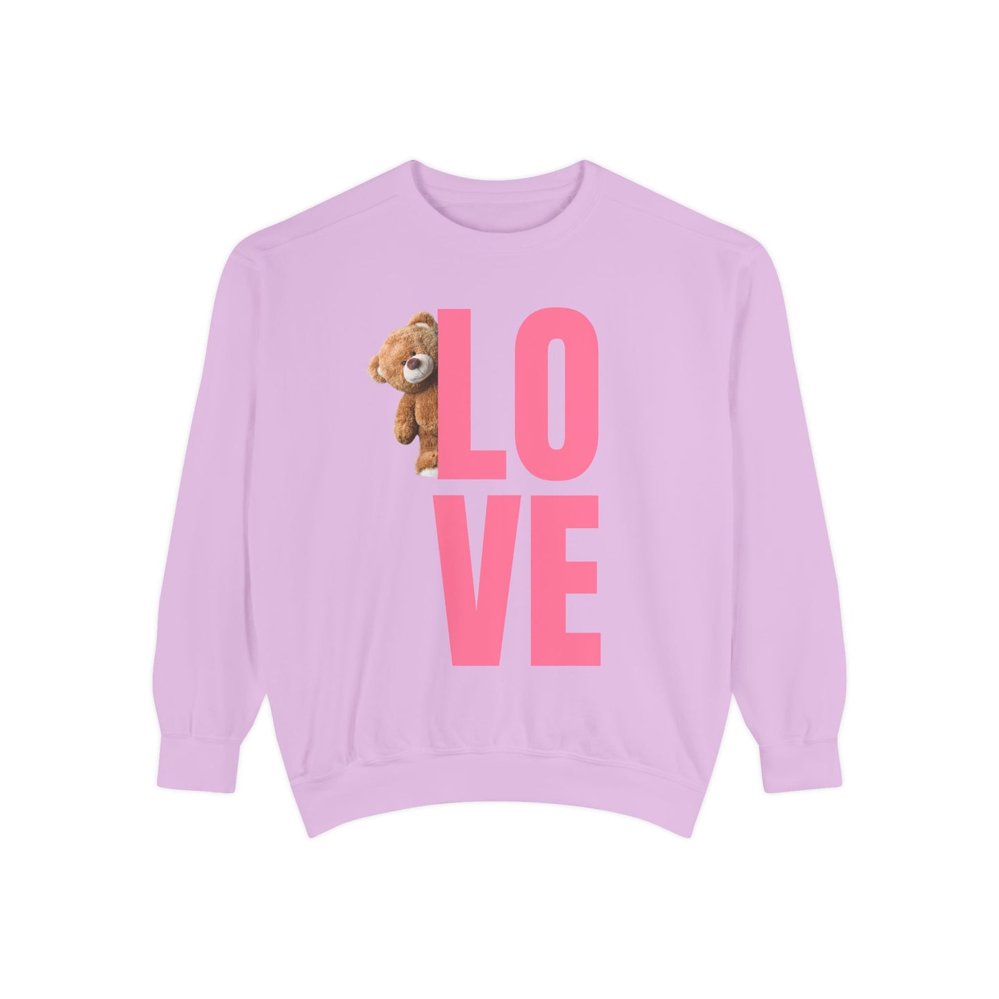 Unisex Valentine's Day Sweatshirt With Cute Brown Behind the Letter L