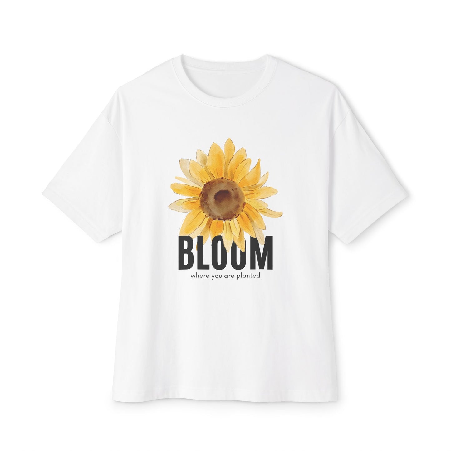 Sunflower Bloom Unisex Oversized Tee, Casual Summer Shirt, Gift for Flower Lovers, Festival Fashion, Relaxed Fit Tee