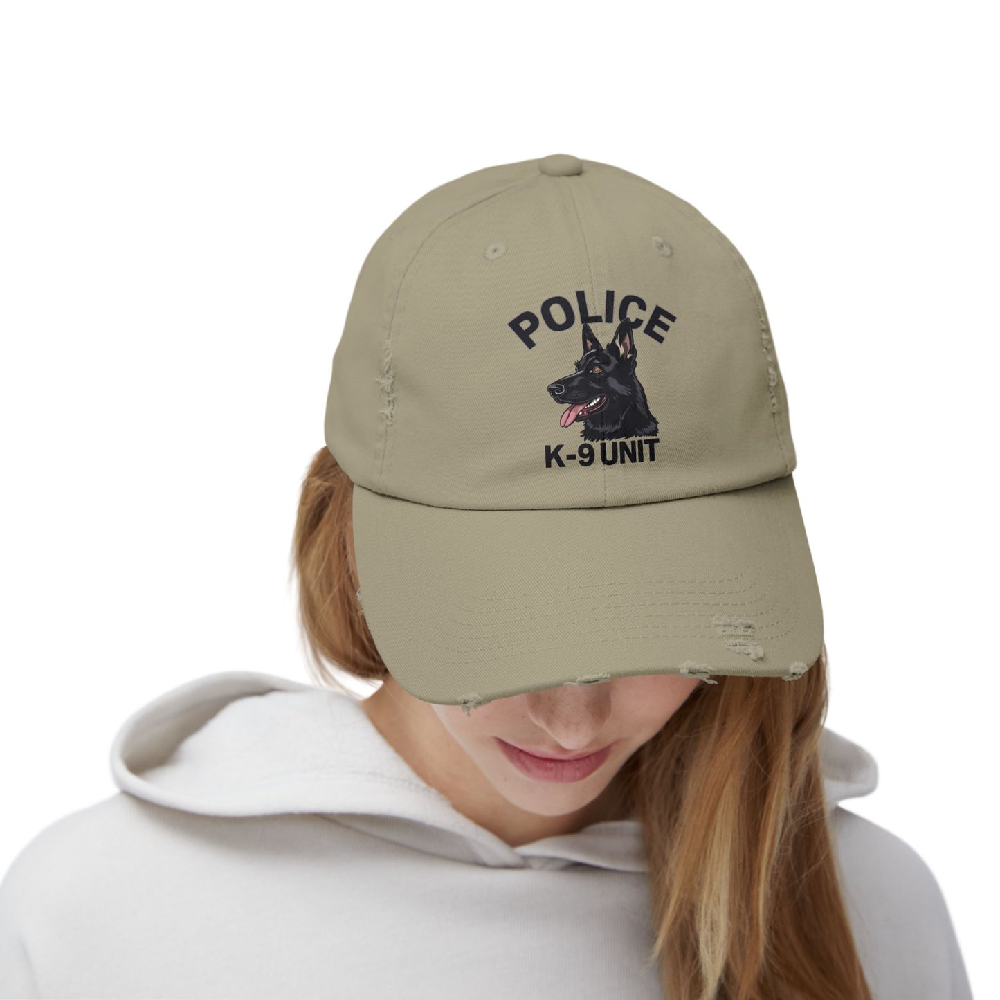 K-9 Unit Police Hat Featuring German Shepherd | Stylish Unisex Distressed Cap | Dog Lover Gift