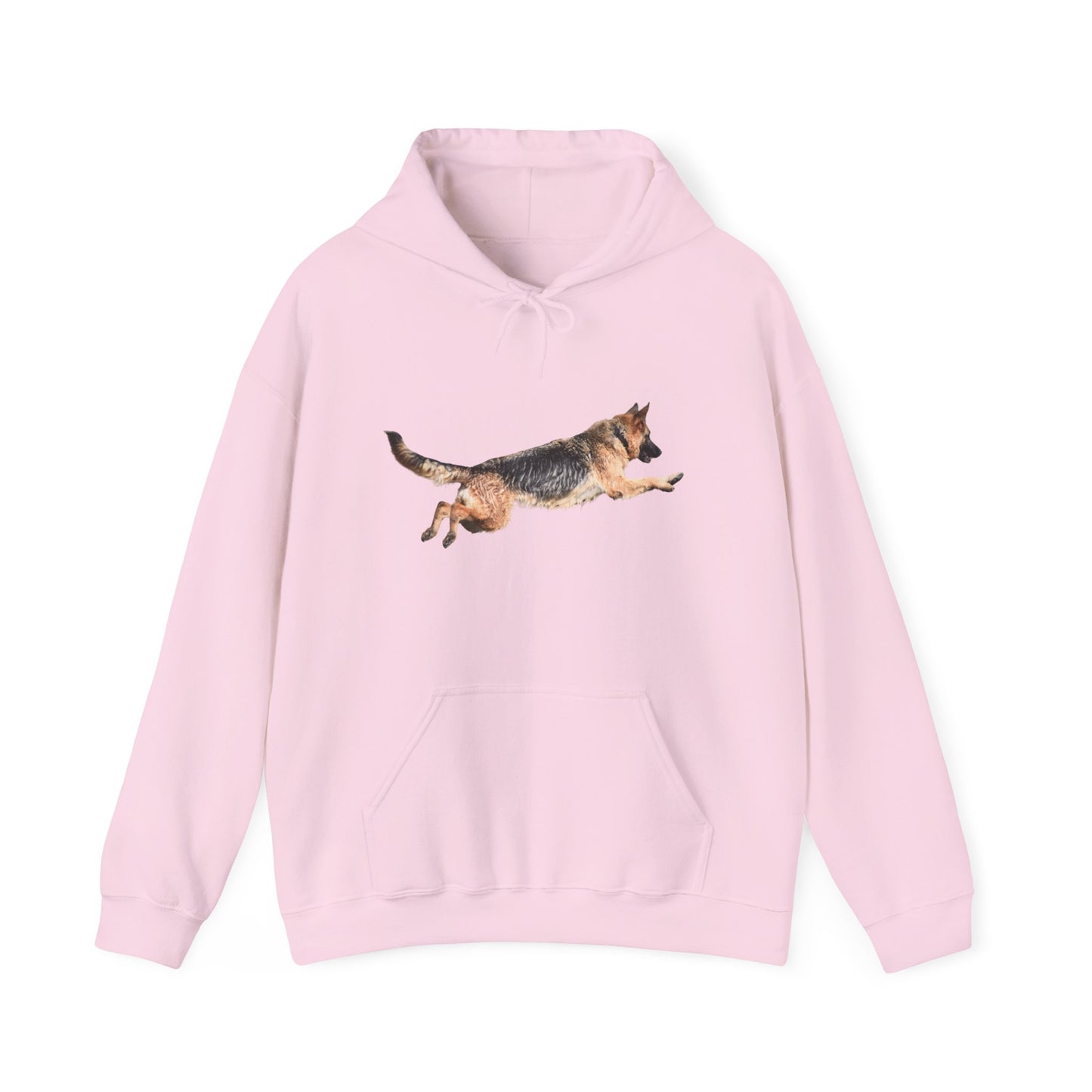 Unisex Dog Lover Hoodie With a Wet German Shepherd Jumping in the Air