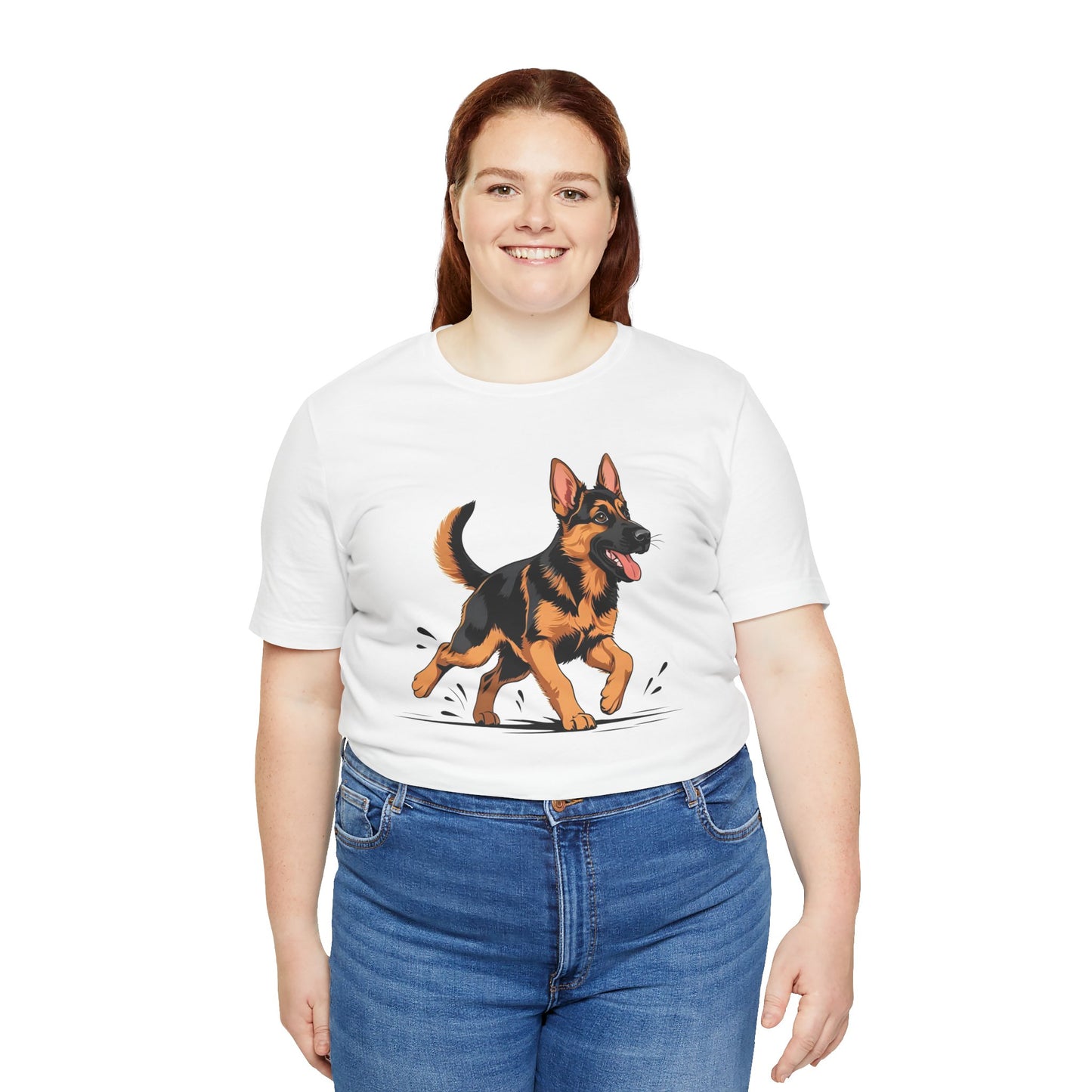 Playful German Shepherd Puppy Tee, Cute Dog Lover Gift, Pet Owner Shirt, Fun Animal Apparel, Unisex T-Shirt for Dog Enthusiasts