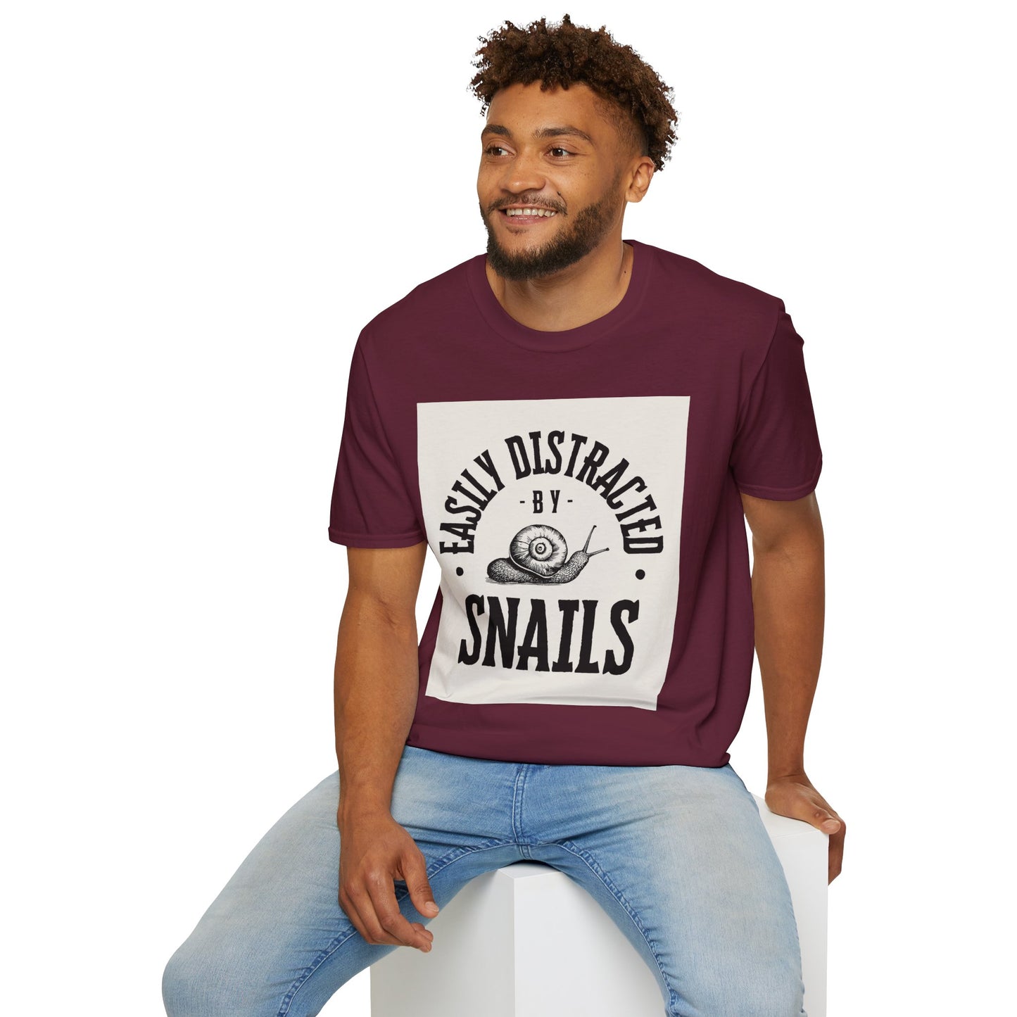 Easily Distracted by Snails Vintage T-Shirt, Funny Snail Tee, Gift for Nature Lovers, Humorous Graphic Shirt, Cute Casual Wear