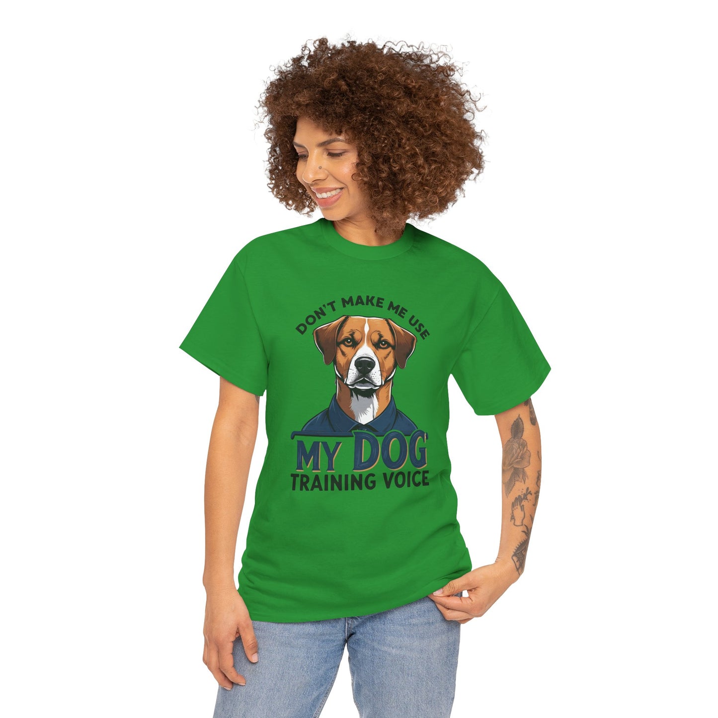Dog Training T-Shirt - Don't Make Me Use My Dog Training Voice | Perfect Gift for Dog Owners, Casual Wear, Funny Dog Humor Shirt, Pet Training Apparel