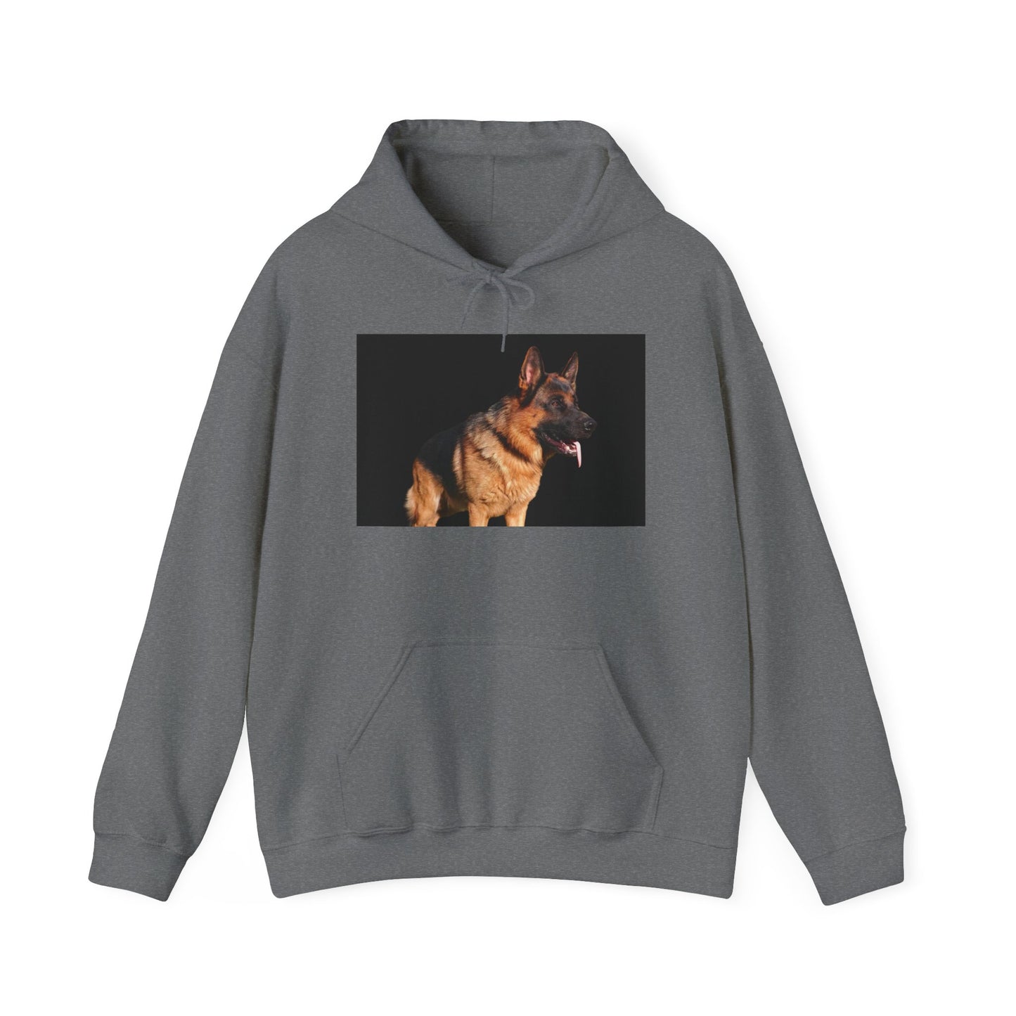 Unisex Dog Lover Hoodie With a Showline German Shepherd Leaving Tongue Out Standing for a Pose