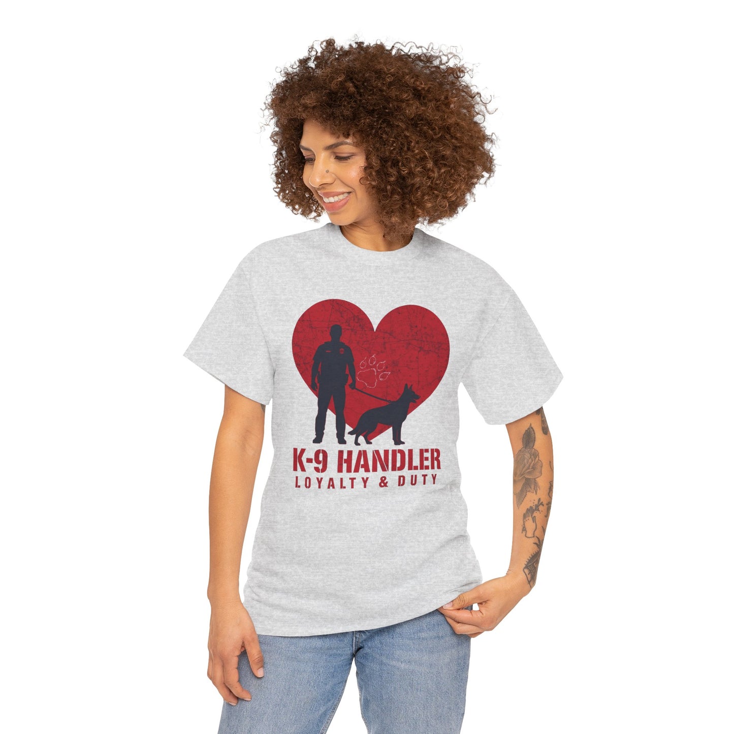 K-9 Handler Heavy Cotton Tee - Loyalty & Duty Shirt, Dog Lover Gift