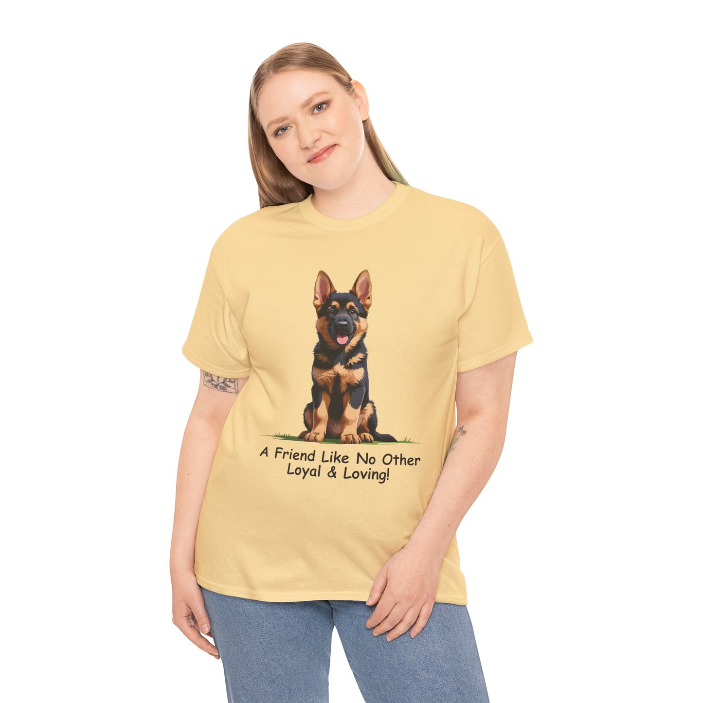 Adorable German Shepherd Puppy Lover Tee: A Friend Like No Other, Dog Owner Gift, Dog Mom Shirt, Gifts for Animal Lovers, Unisex Cotton T-shirt