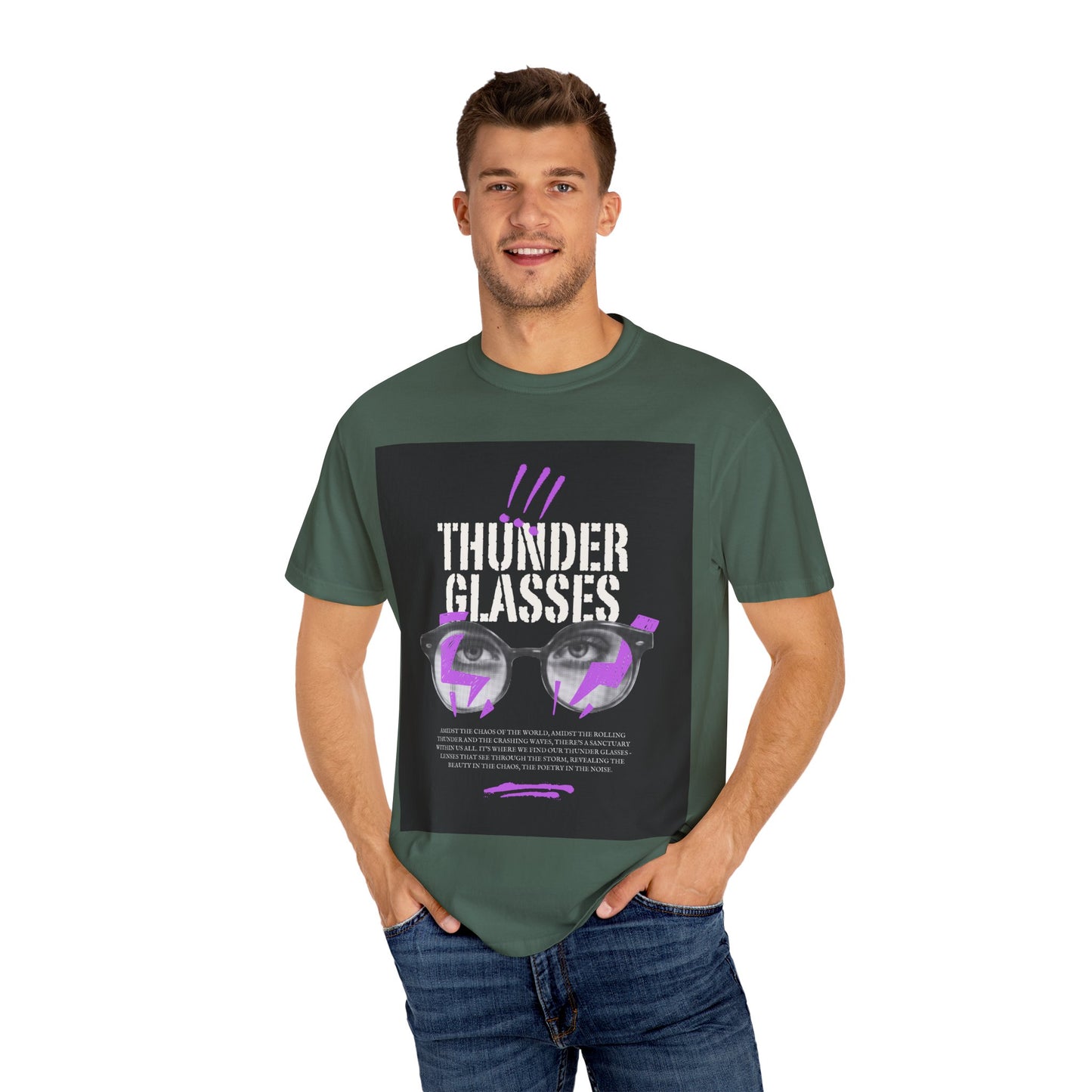 Thunder Glasses Unisex T-Shirt | Retro Graphic Tee for Music Lovers, Gift for Birthdays, Festivals, Unisex Style, Casual Wear