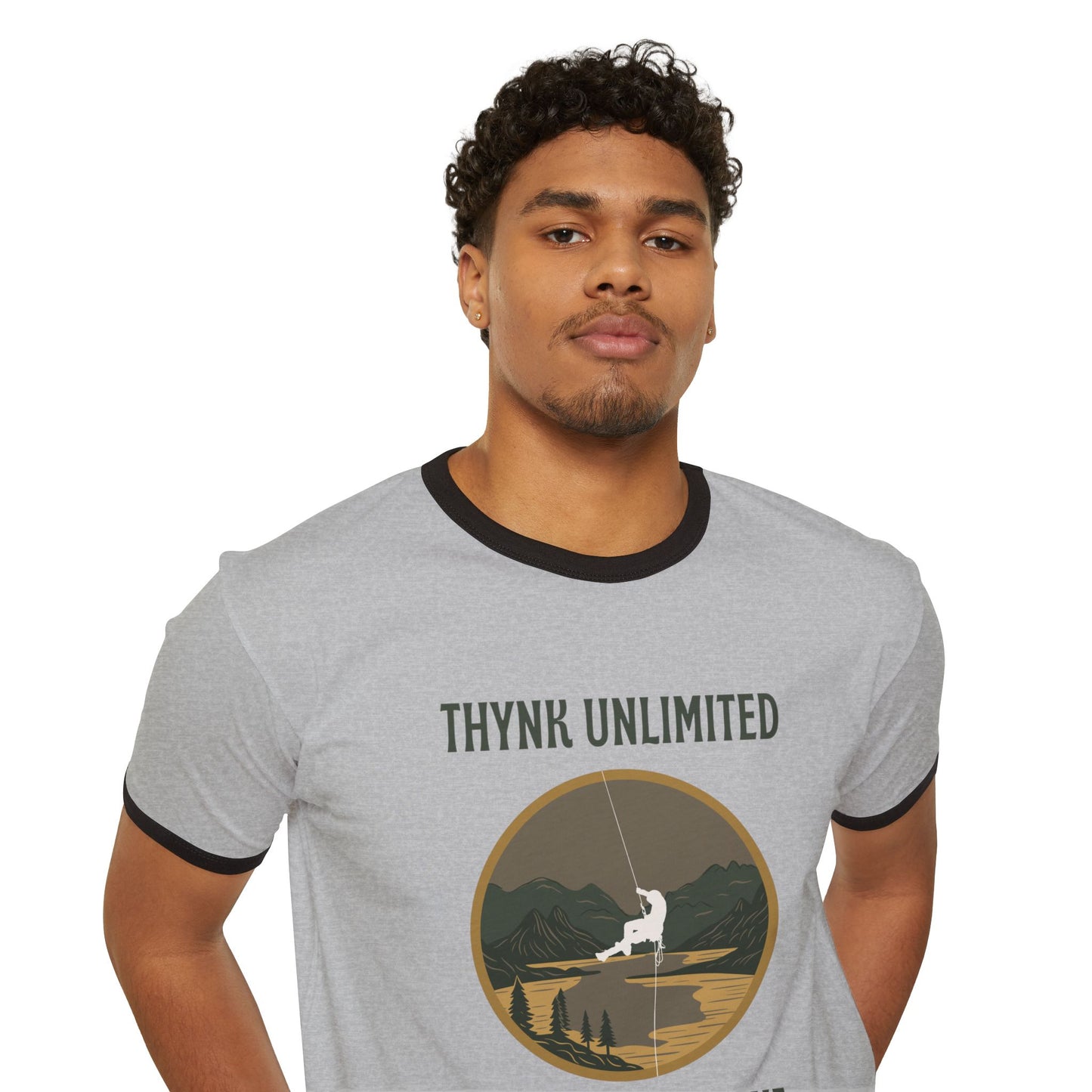Unisex Adventure Ringer T-Shirt - Think Unlimited Casual Wear, Gift for Travelers, Nature Lovers, Unique Graphic Tee