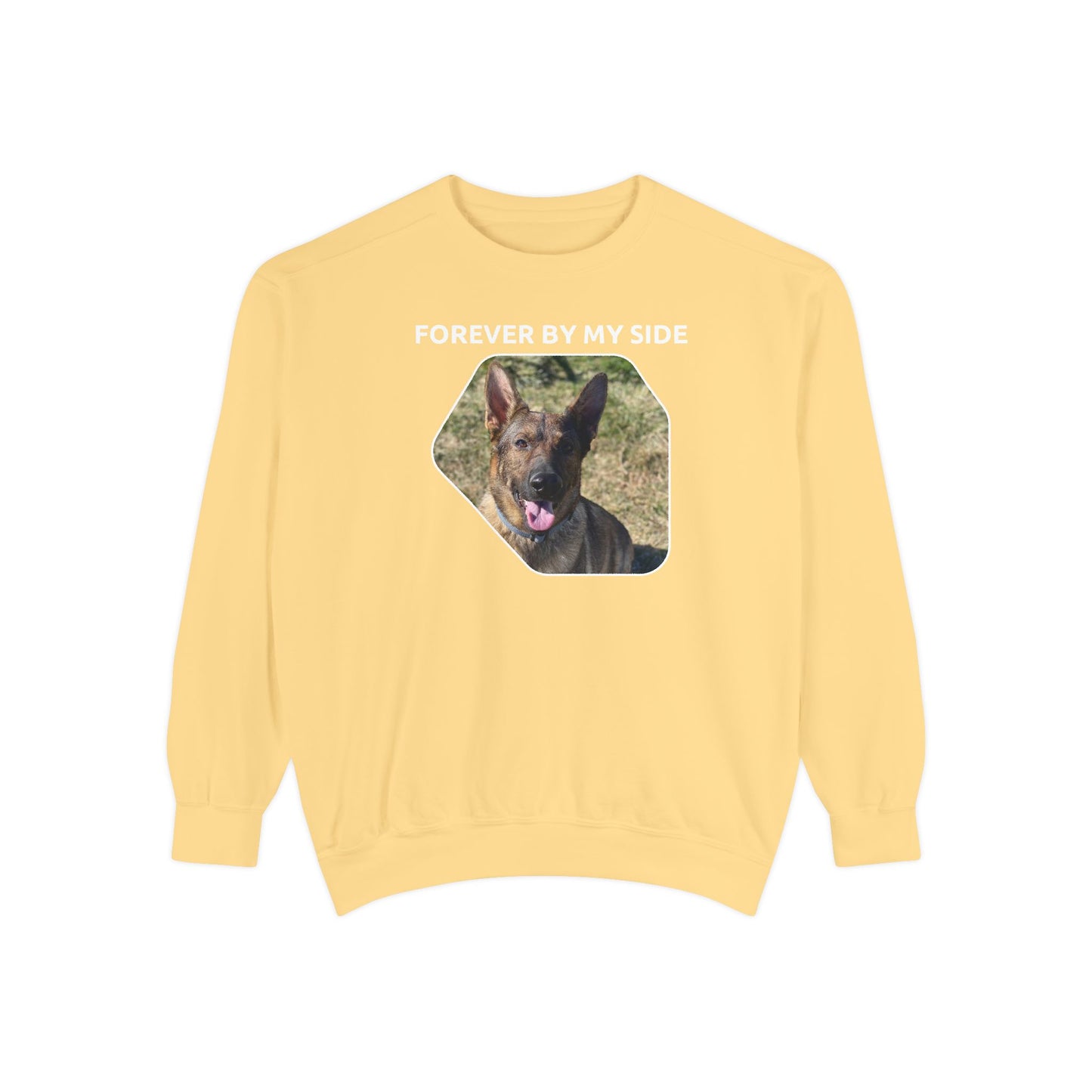 Unisex Dog Lover Sweatshirt With a Sable German Shepherd and Caption Forever By My Side