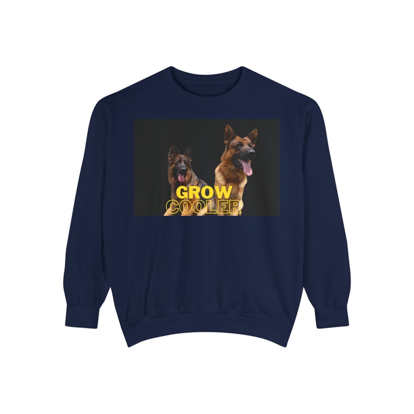 Unisex Dog Lover Sweatshirt With Two German Shepherds and Caption Grow Cooler