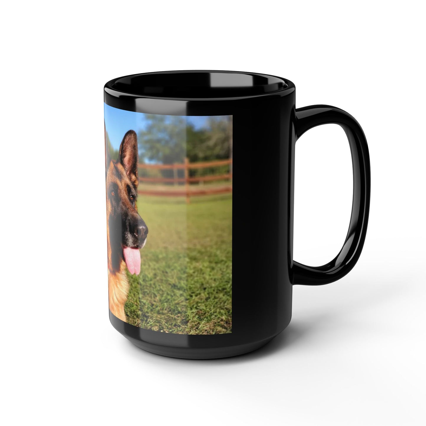 Black Dog Lover Black Ceramic Mug 15oz With a Showline German Shepherd