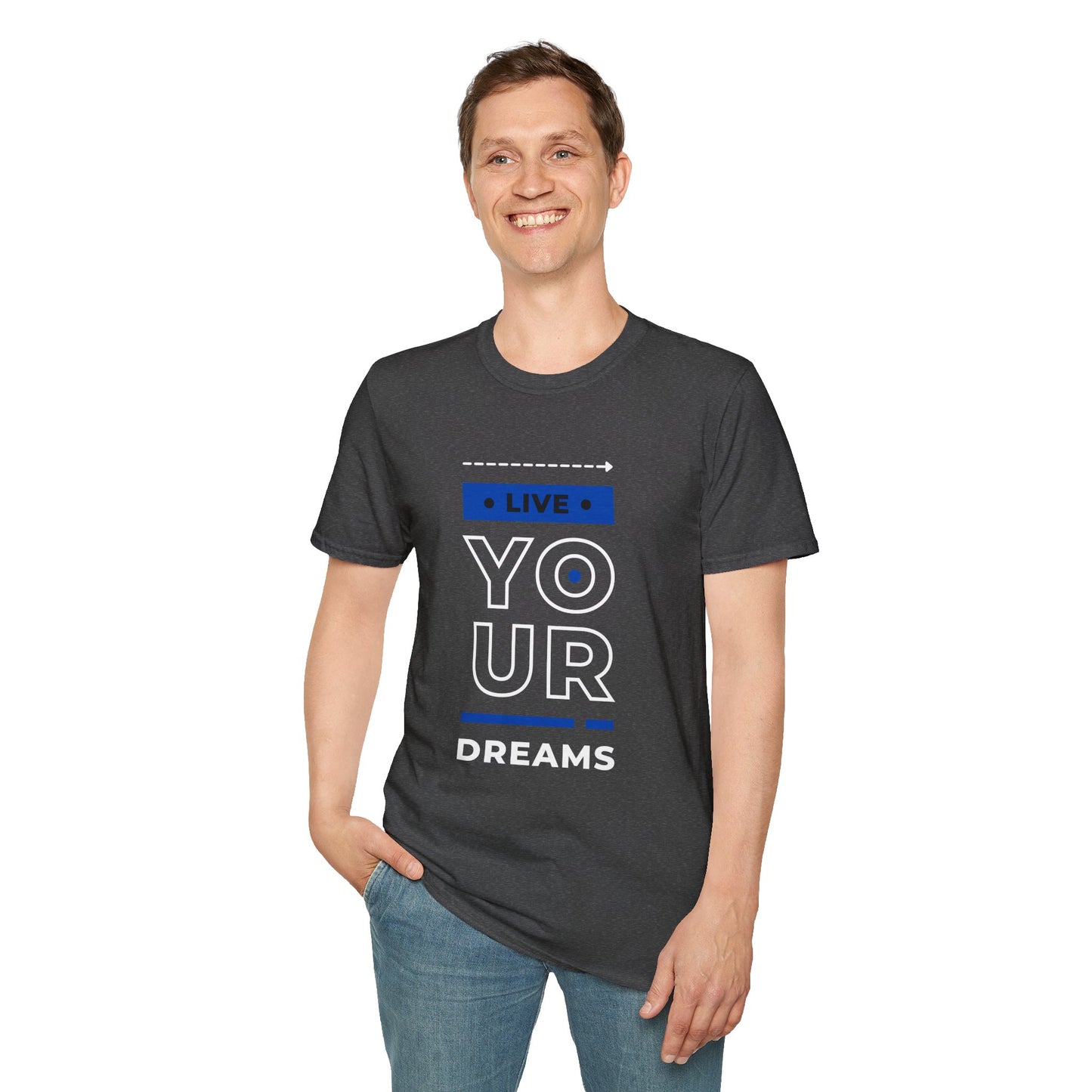 Live Your Dreams Unisex Softstyle T-Shirt, Inspirational Tee, Motivational Gift, Casual Wear, Daily Reminder, Empowerment Top