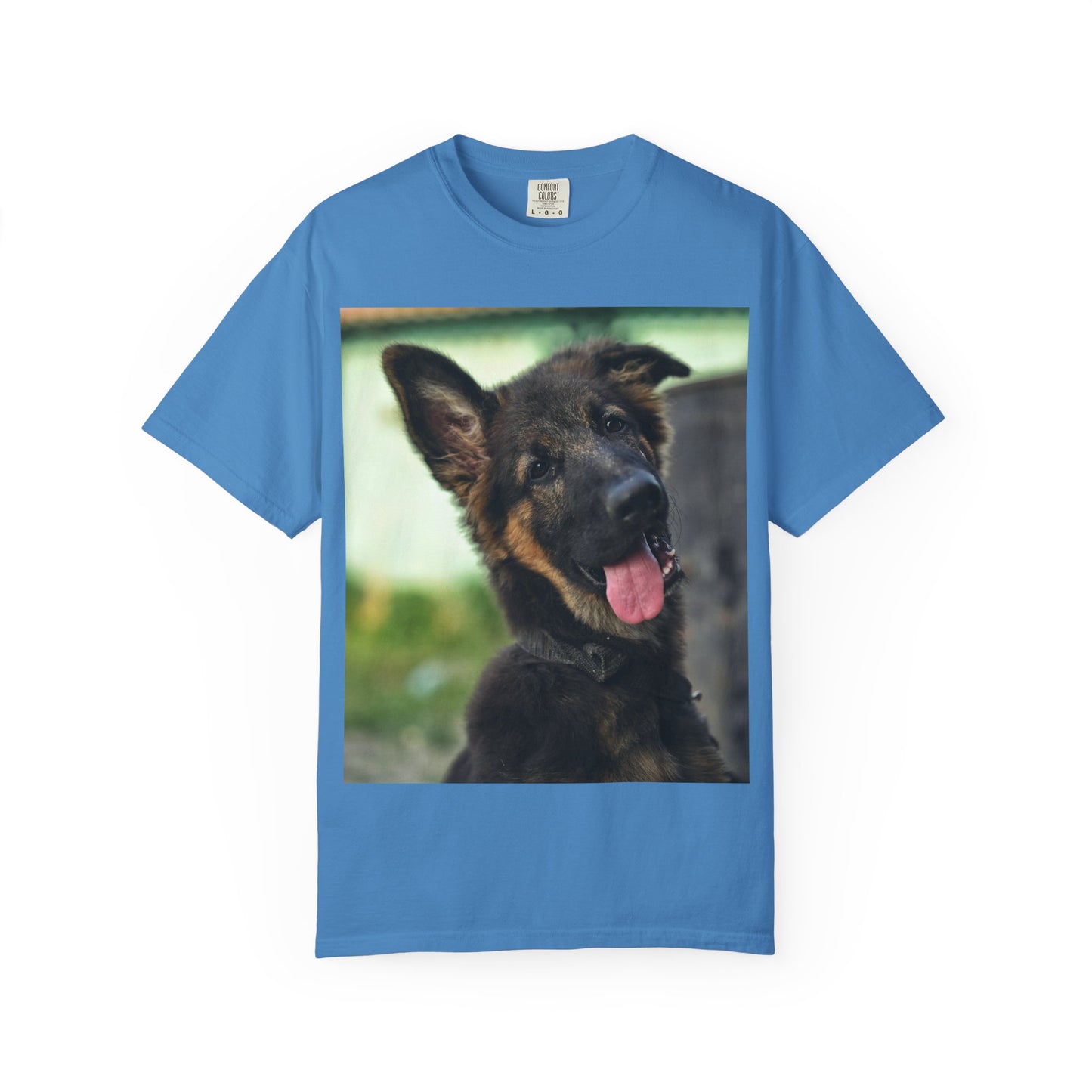 Happy Dog Graphic Unisex T-Shirt Featuring Cute German Shepherd Puppy