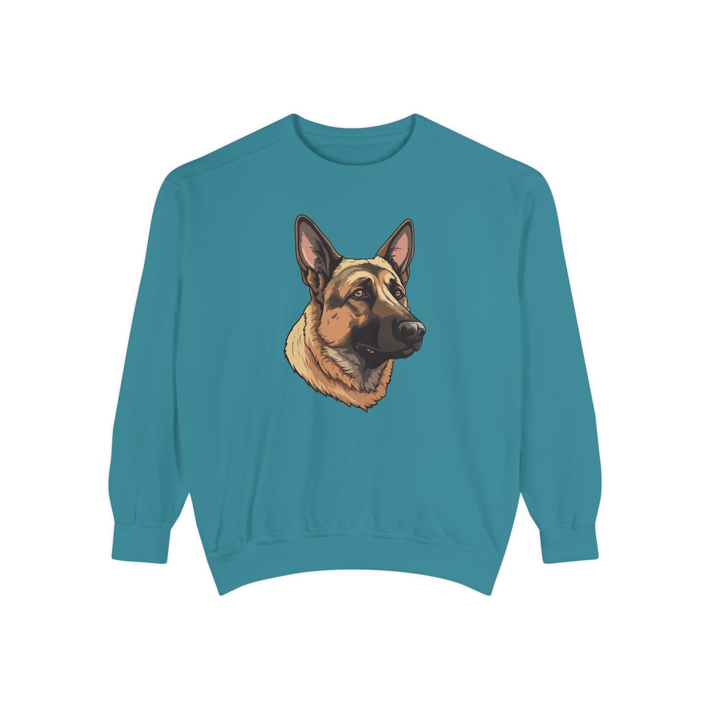 Unisex Dog Lover Sweatshirt With a Close Up Graphic of Serious German Shepherd