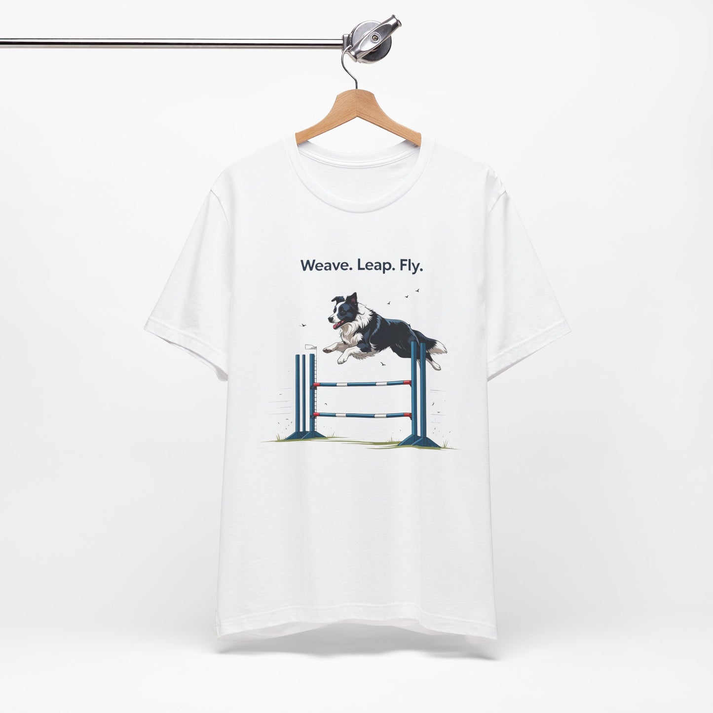 Dog Agility Spirit T-Shirt, Weave Leap Fly Tee, Gifts for Dog Lovers, Pet Enthusiasts, Animal Lovers T-Shirt, Casual Wear, Dog Show Gear