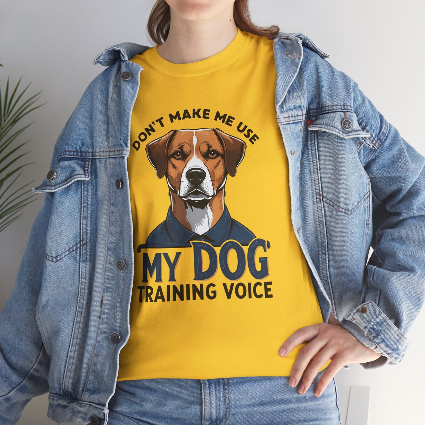 Dog Training T-Shirt - Don't Make Me Use My Dog Training Voice | Perfect Gift for Dog Owners, Casual Wear, Funny Dog Humor Shirt, Pet Training Apparel