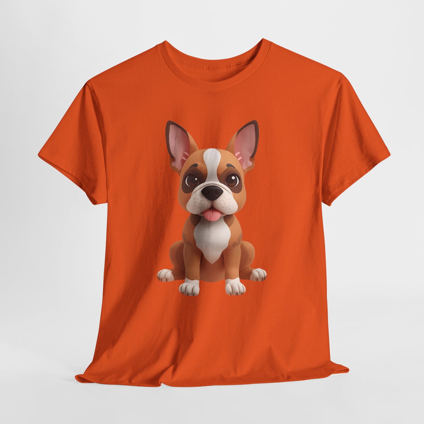 Cute 3D French Bulldog T-Shirt Unisex Heavy Cotton Tee, Dog Lover Gift