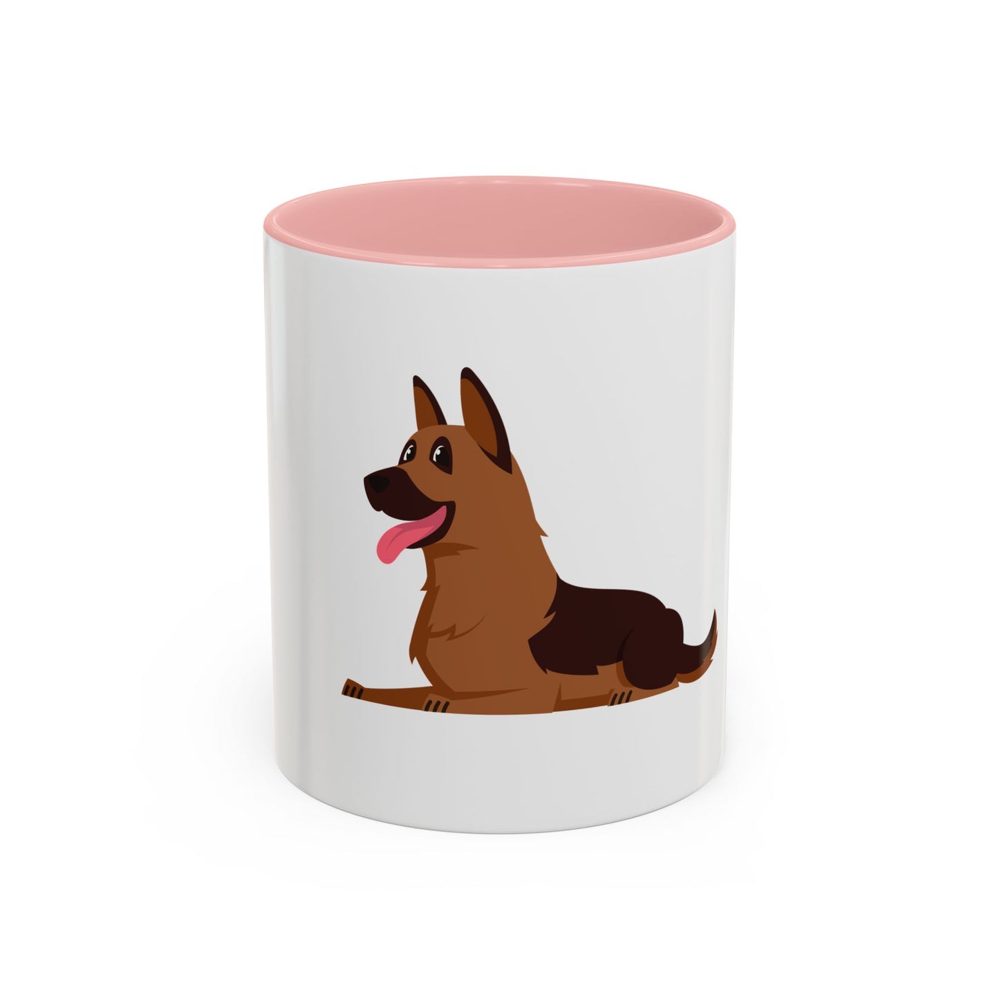 Accent Coffee Dog Lover Mug With a Cartoon of Cute German Shepherd