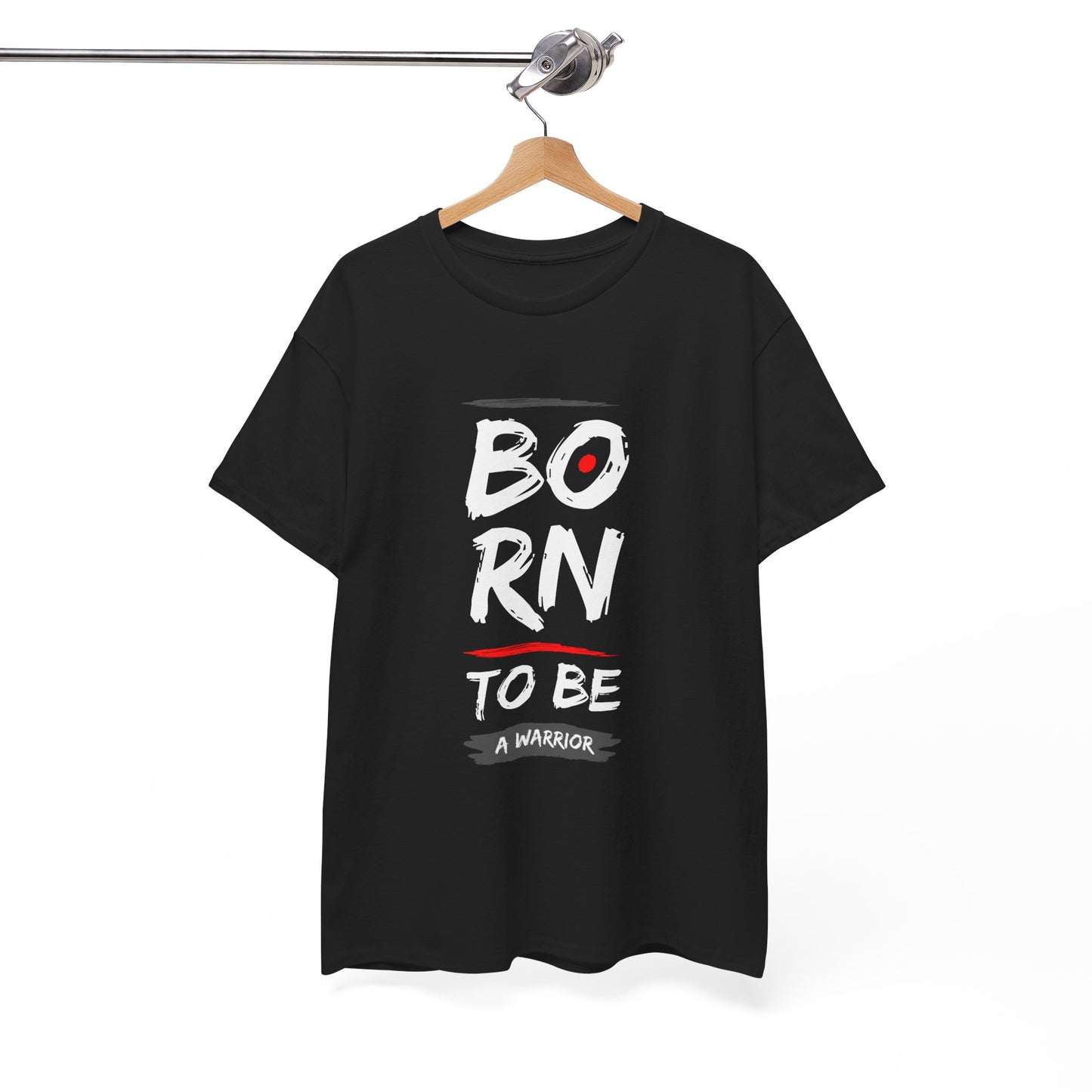 Born to Be a Warrior Unisex Heavy Cotton Tee, Inspirational Shirt for Veterans, Motivational Gift, Fitness Apparel, Casual Wear