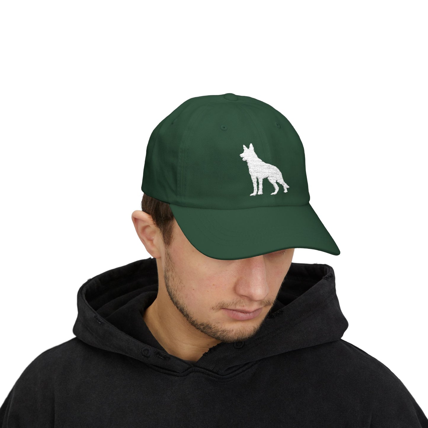 Classic German Shepherd Embroidered Dad Cap, Dog Silhouette, Casual Unisex Hat, Perfect Gift for Dog Lovers