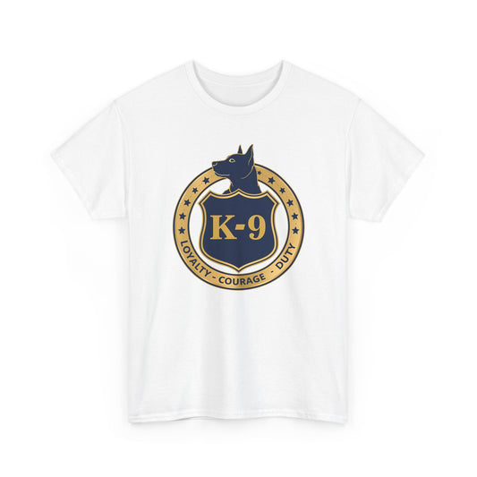 K-9 Police Unisex Heavy Cotton Tee - Loyalty Courage Duty | Dog Lover Gift, Law Enforcement Apparel, Dog Training Shirt