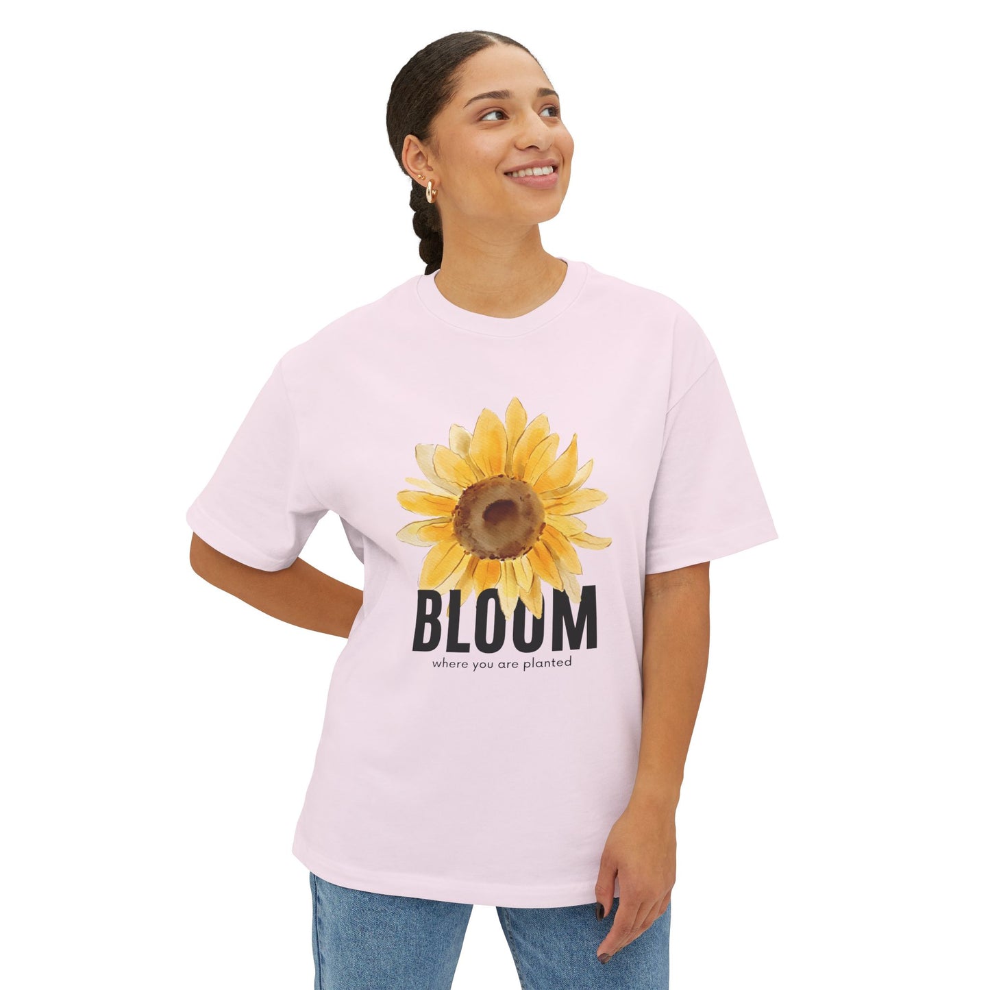 Sunflower Bloom Unisex Oversized Tee, Casual Summer Shirt, Gift for Flower Lovers, Festival Fashion, Relaxed Fit Tee
