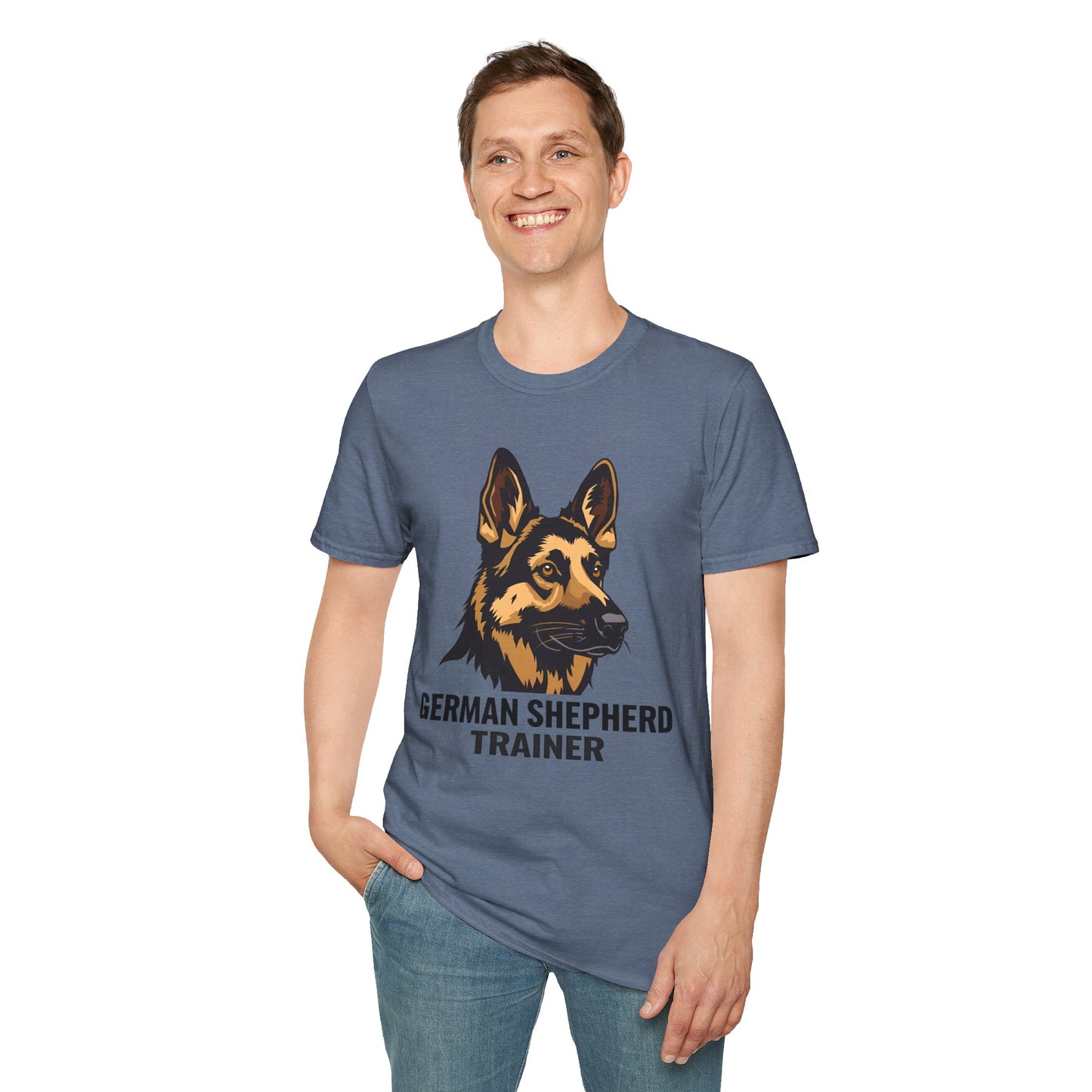 German Shepherd Trainer Unisex Softstyle T-Shirt, Dog Lover Gift, Pet Trainer Apparel
