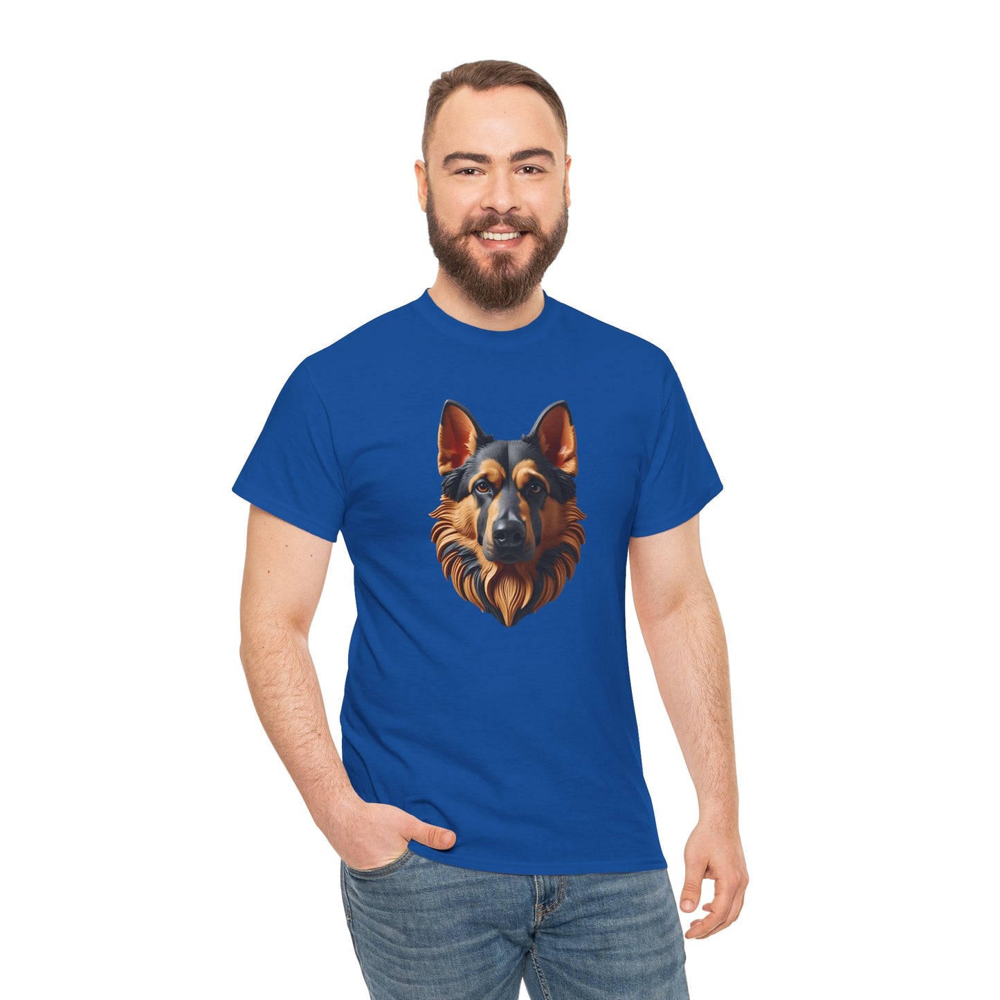 German Shepherd Lover Tee With 3D Design, Unisex Cotton Shirt, Dog T-Shirt, Pet Lovers Gift, Animal Enthusiast Apparel