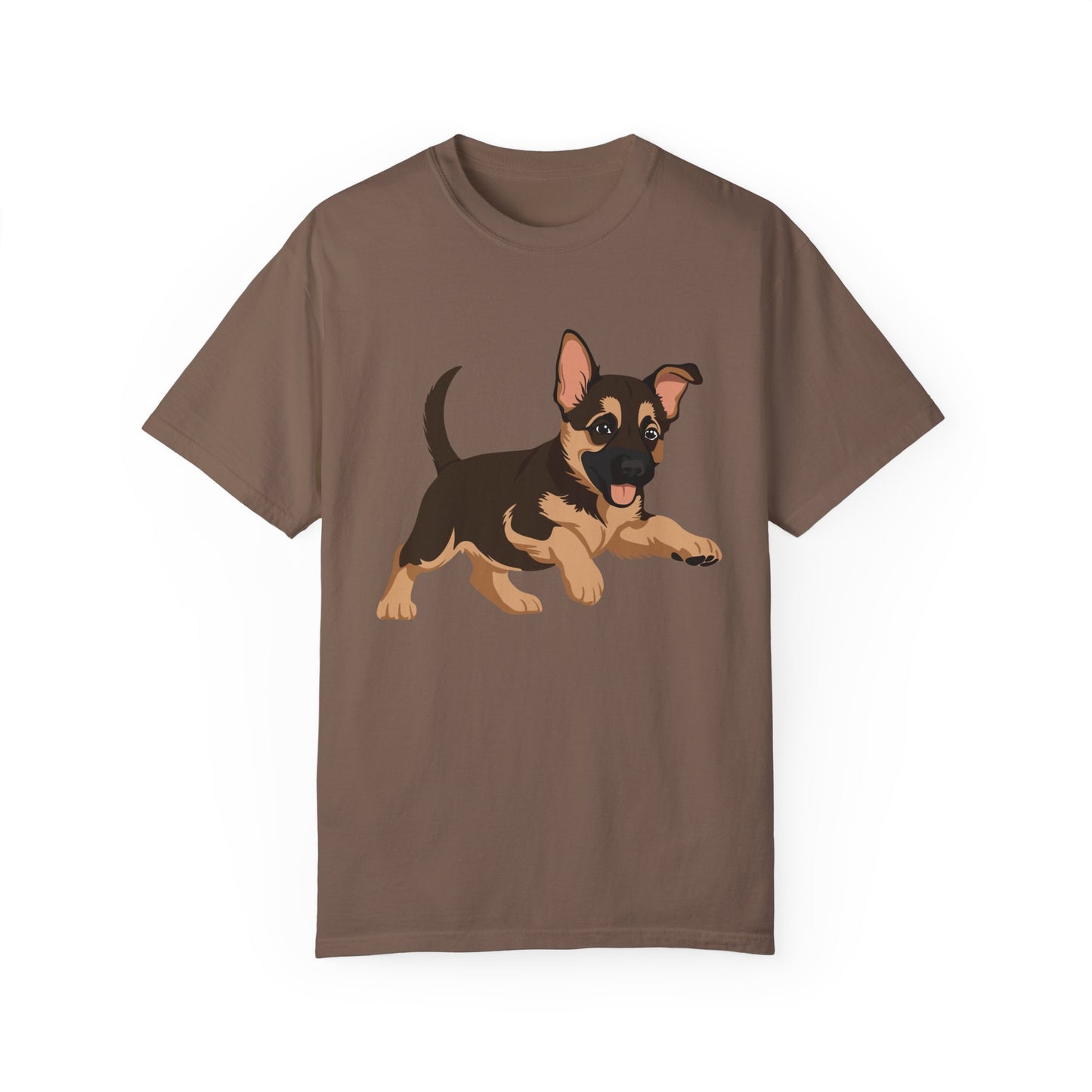 Unisex Dog Lover T-Shirt With a Graphic of Cute Playing German Shepherd Puppy