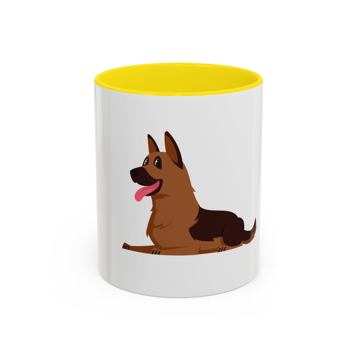 Accent Coffee Dog Lover Mug With a Cartoon of Cute German Shepherd