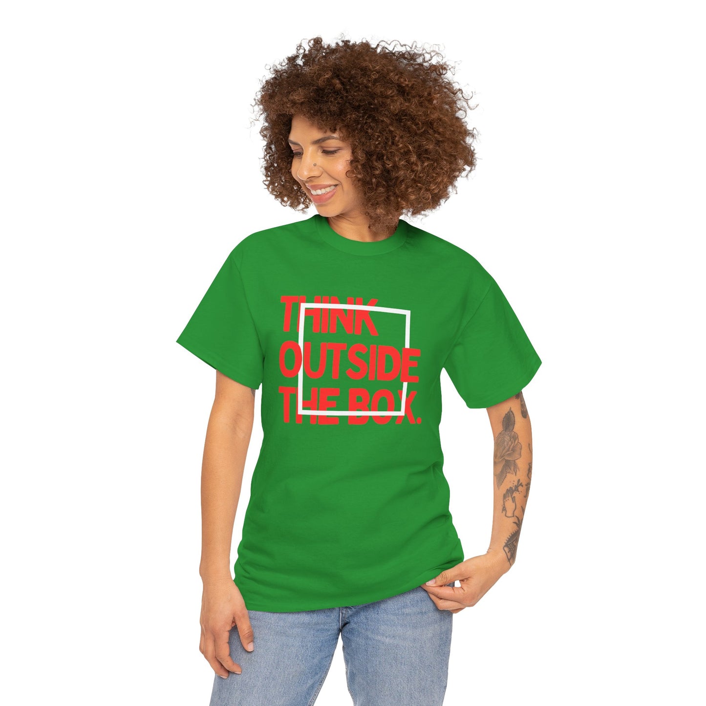 Creative Thinking Unisex Cotton Tee - Thin Out of Box, Inspirational Shirt, Motivational Gifts, Trendy Top for All Occasions, Perfect for Dreamers
