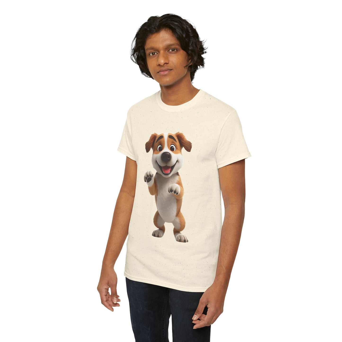 Cute Dog 3D Graphic Tee, Unisex Heavy Cotton T-Shirt, Dog Lover Gift, Fun Casual Wear