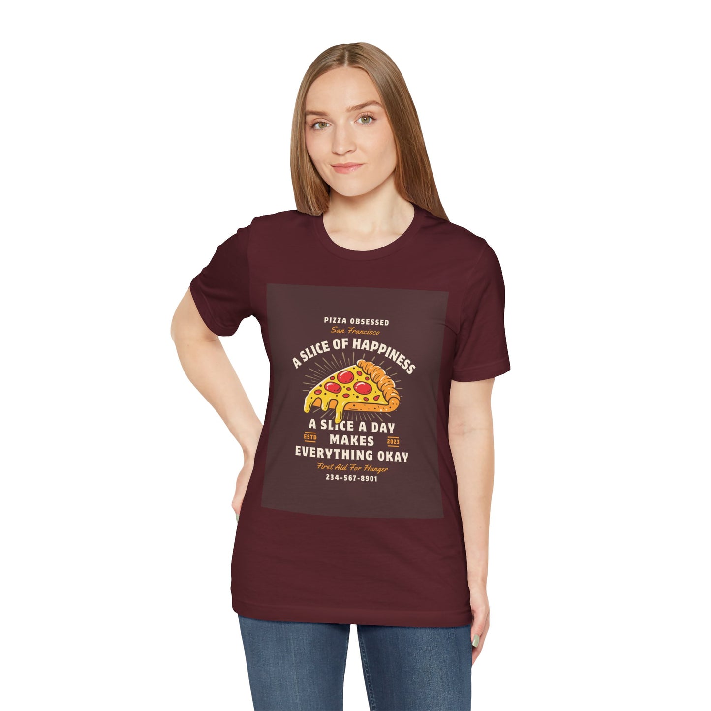 Pizza Lover's Happiness Tee, Fun Unisex T-Shirt, Casual Wear, Gift for Foodies, Pizza Party Attire, Comfortable Daily Shirt