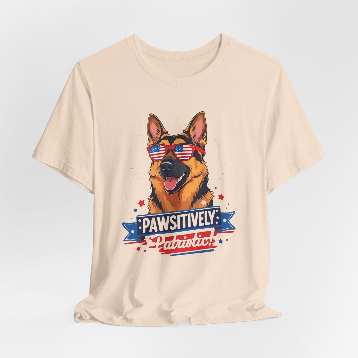 Pawsitively Patriotic German Shepherd Dog Tee, Unisex T-Shirt, Perfect for Summer Celebrations, Pet Lovers Gift, 4th of July Apparel